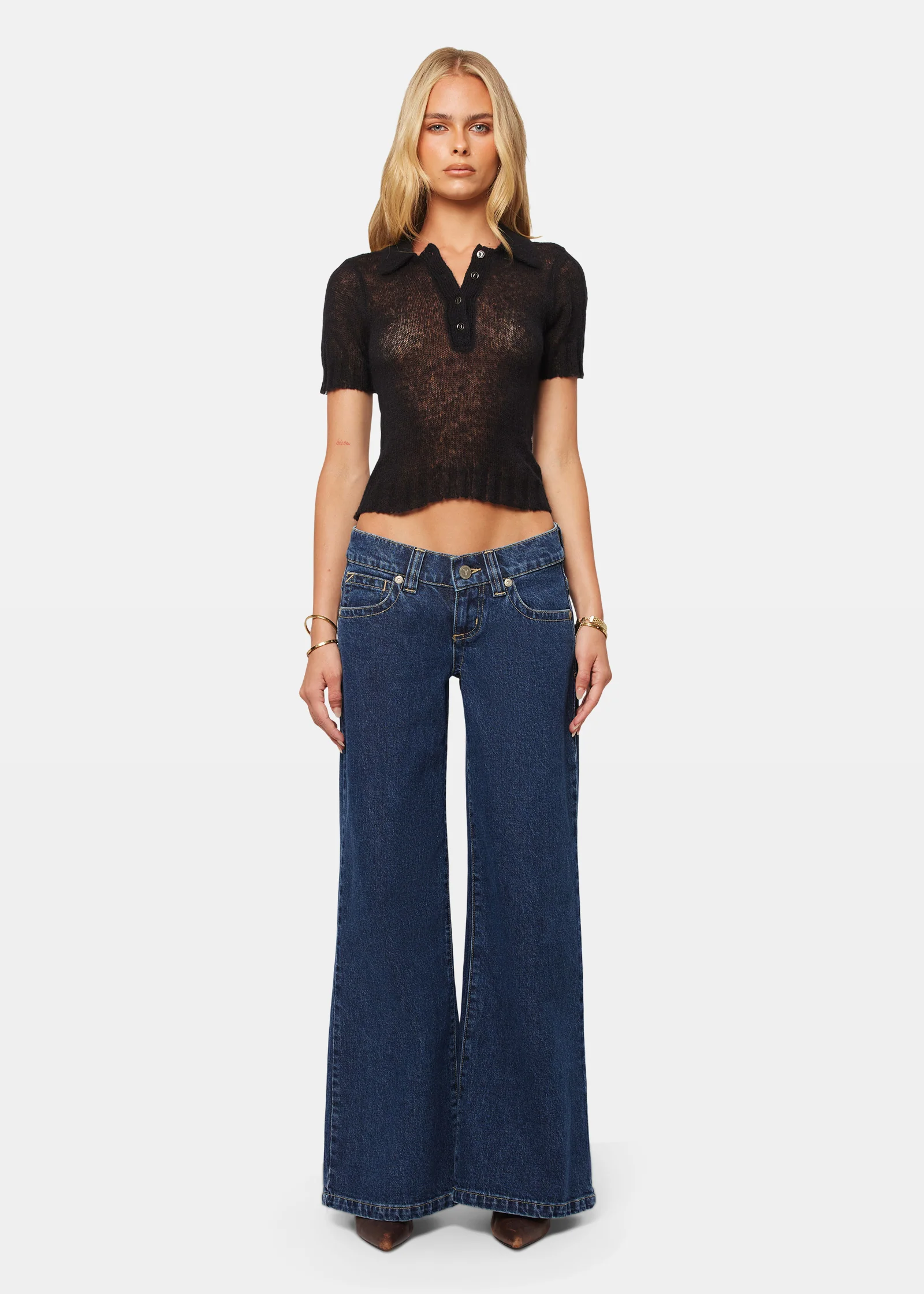 00 Super Low Wide Denim Jeans - Image 3