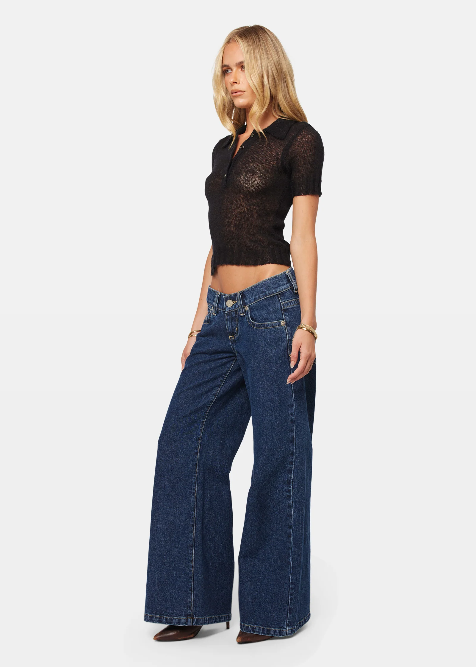 00 Super Low Wide Denim Jeans - Image 4