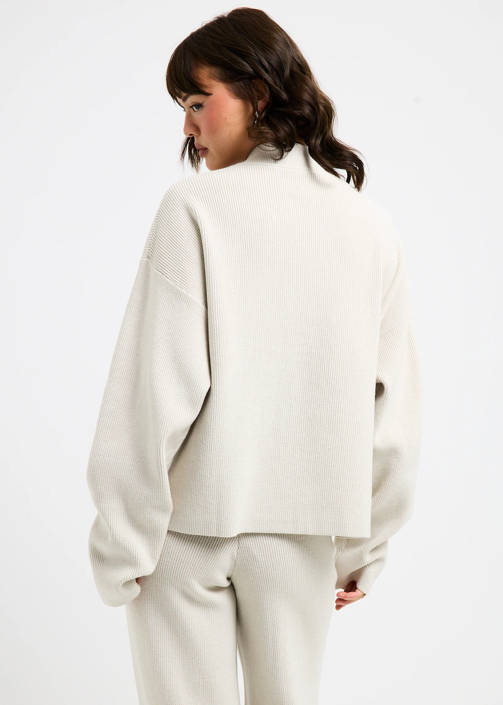 Agnes Rib Double Zip Through Jacket - Image 4
