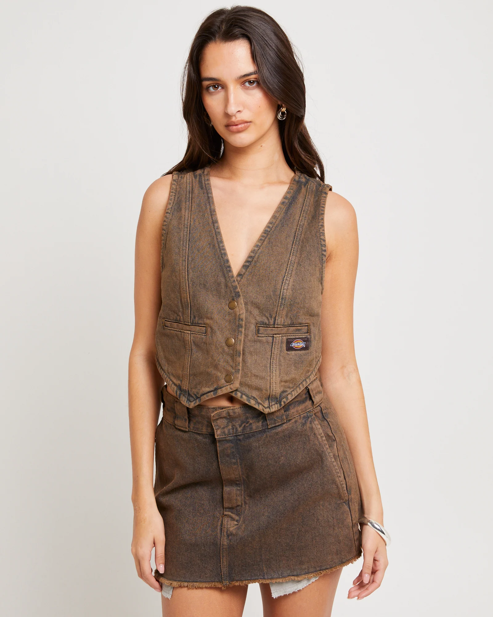 Bandera Cropped Denim Vest