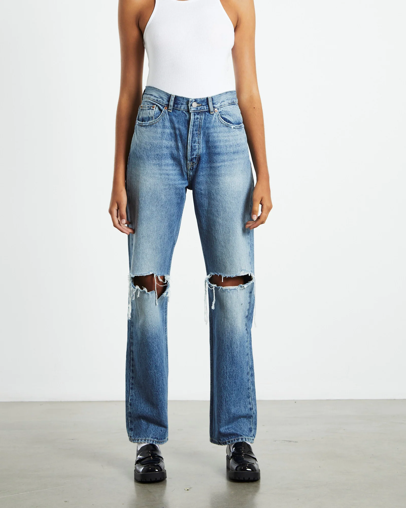 Beth Jeans Drift Mid Knee Gash