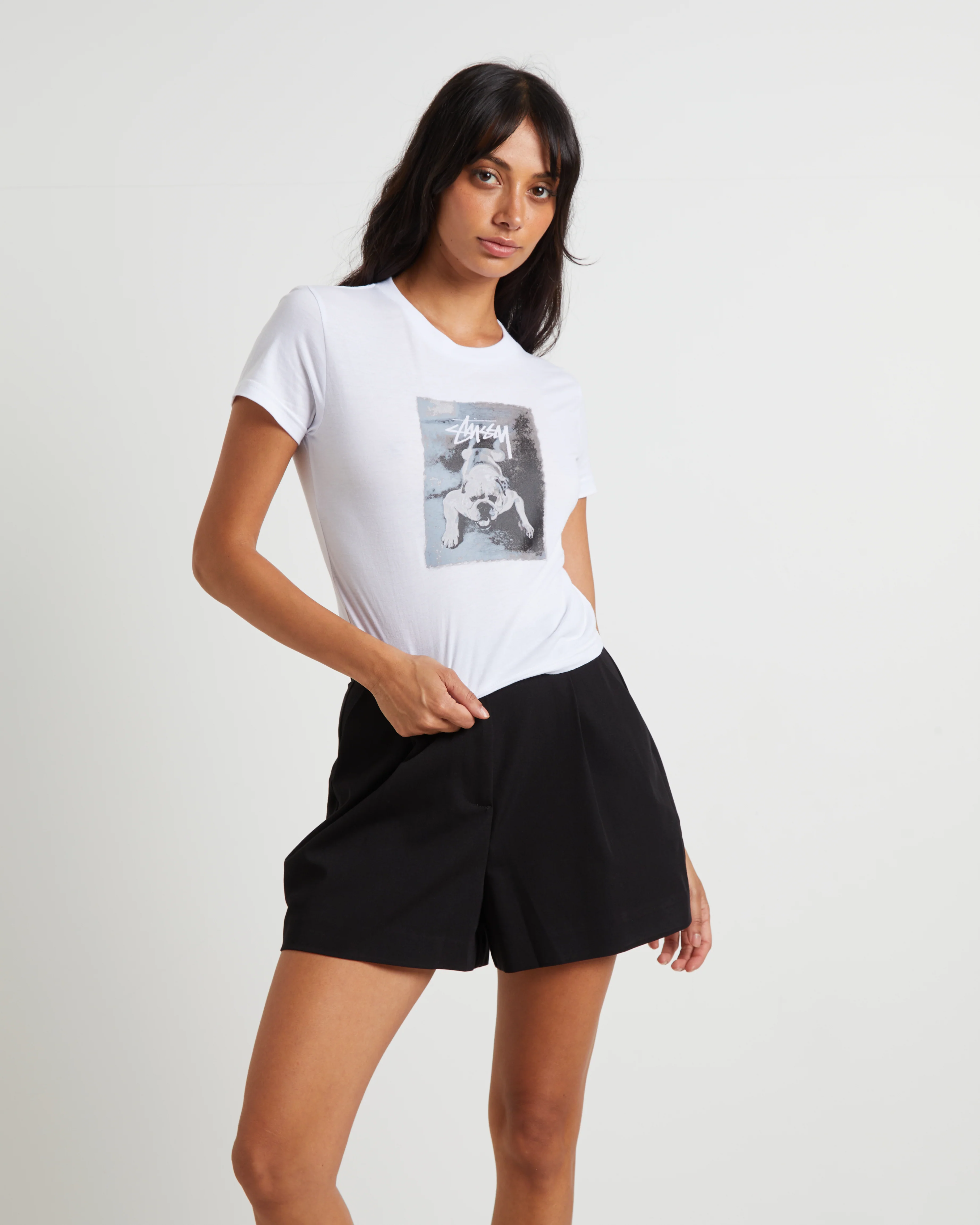 Bull Dog Slim Tee in White