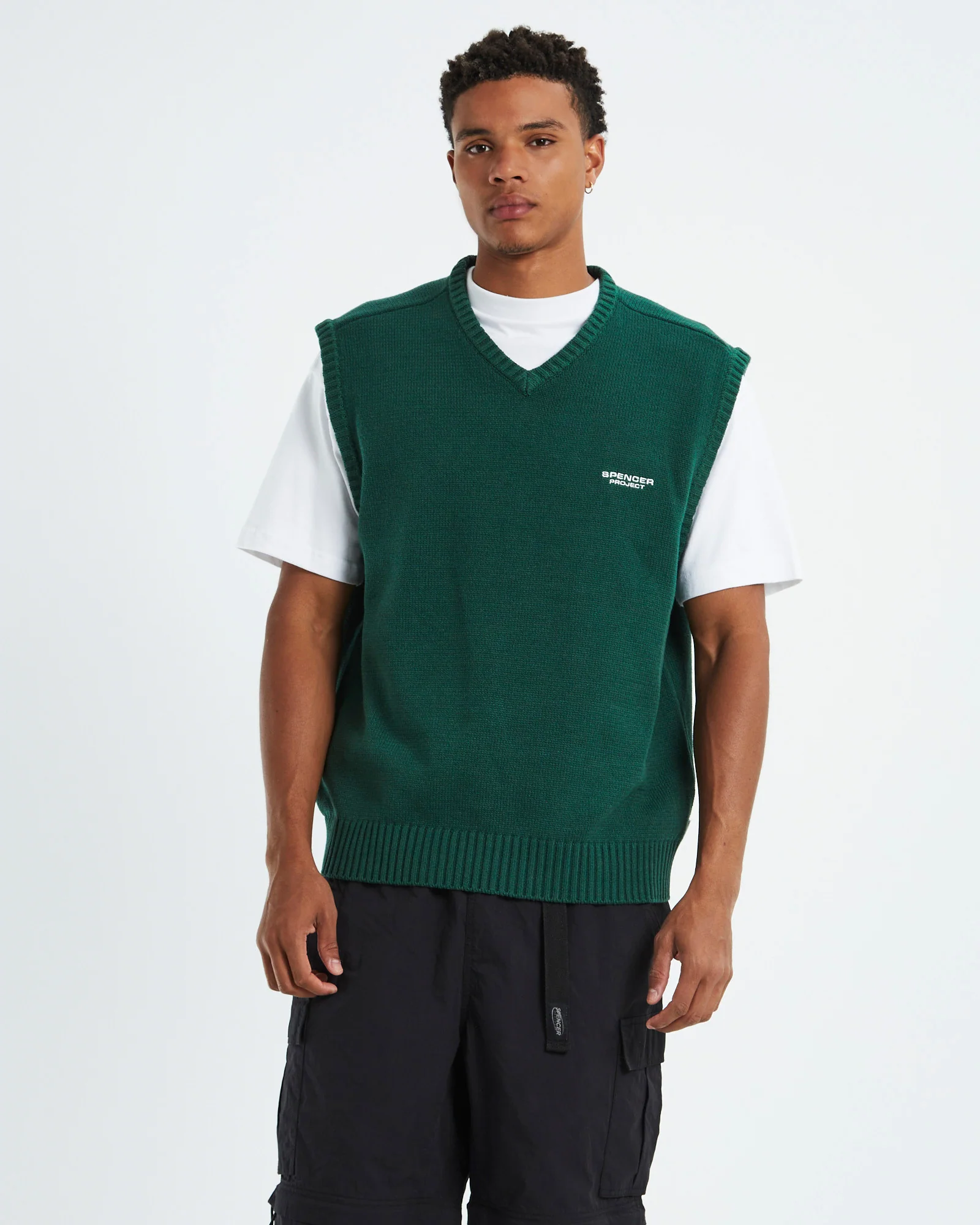 Cable Knit Vest Emerald Green