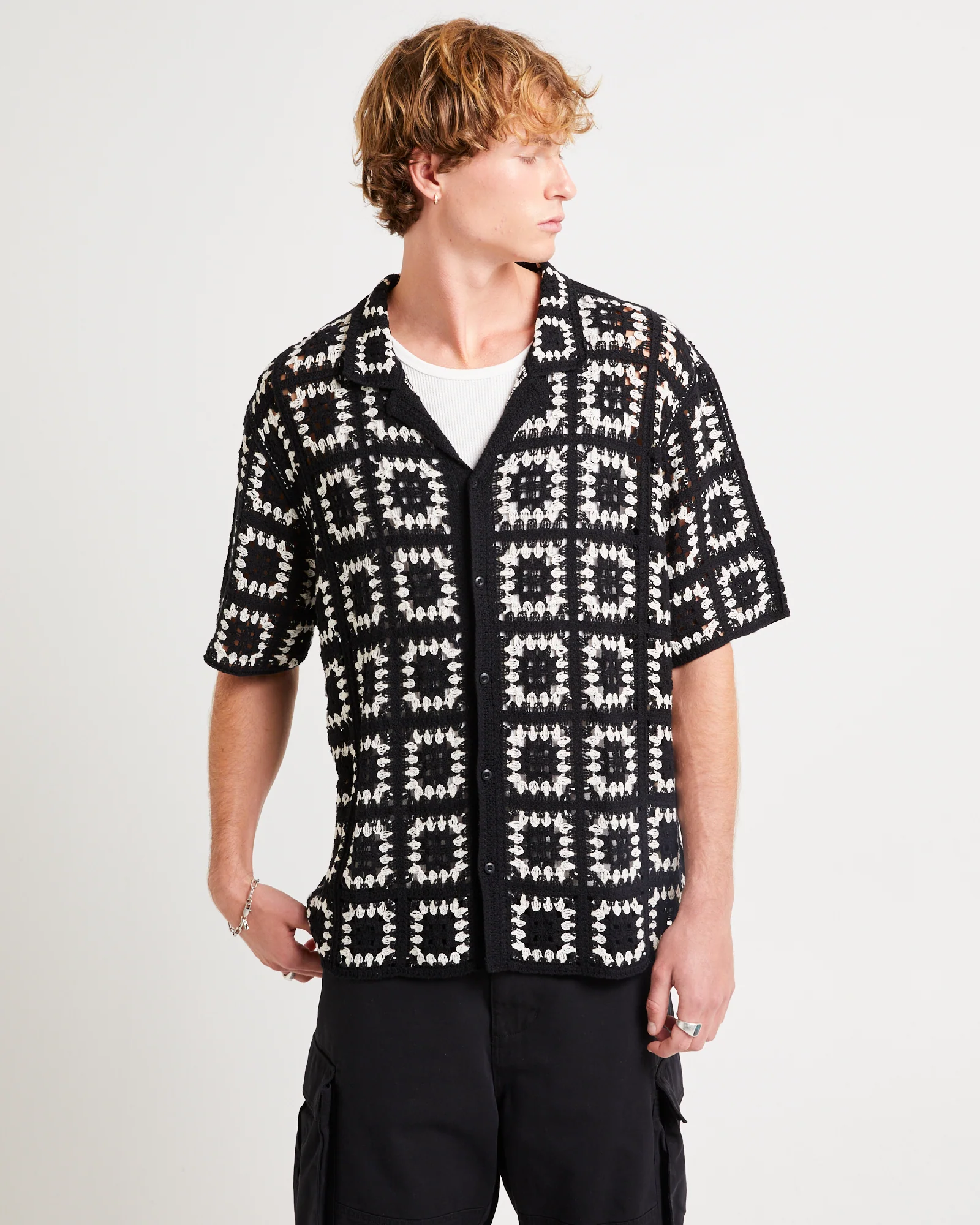 Crochet Short Sleeves Shirt