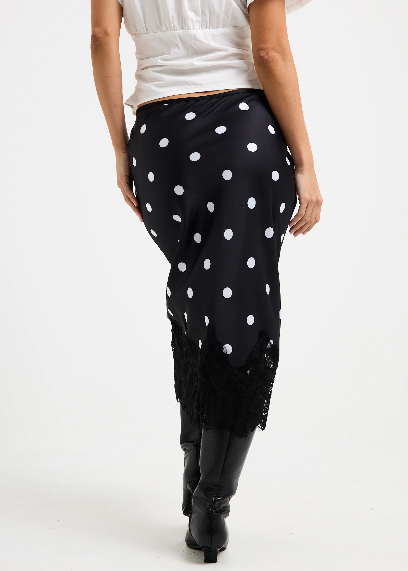 Diana Spot Lace Trim Skirt - Image 5