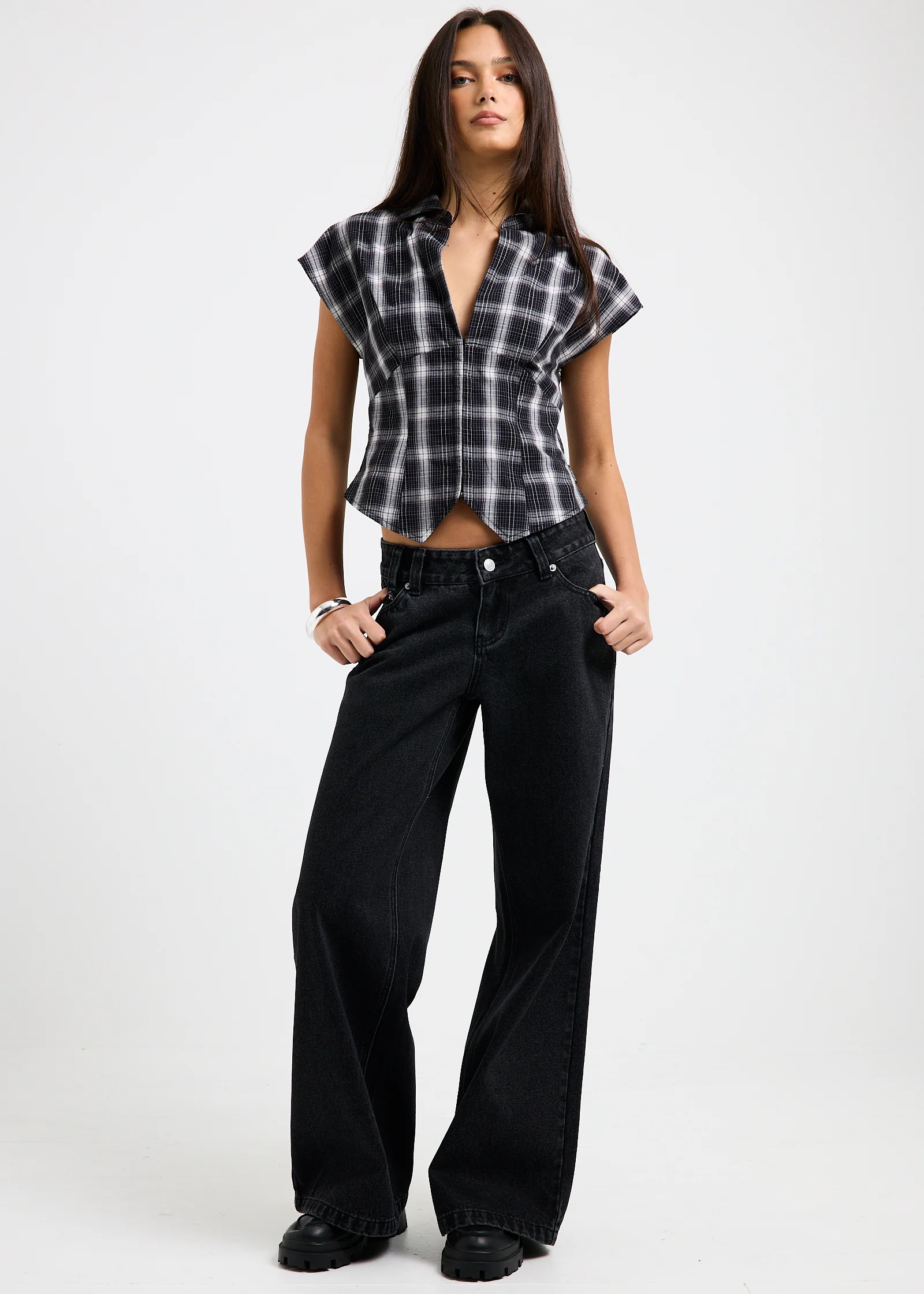 Elise Low Wide Denim Jeans