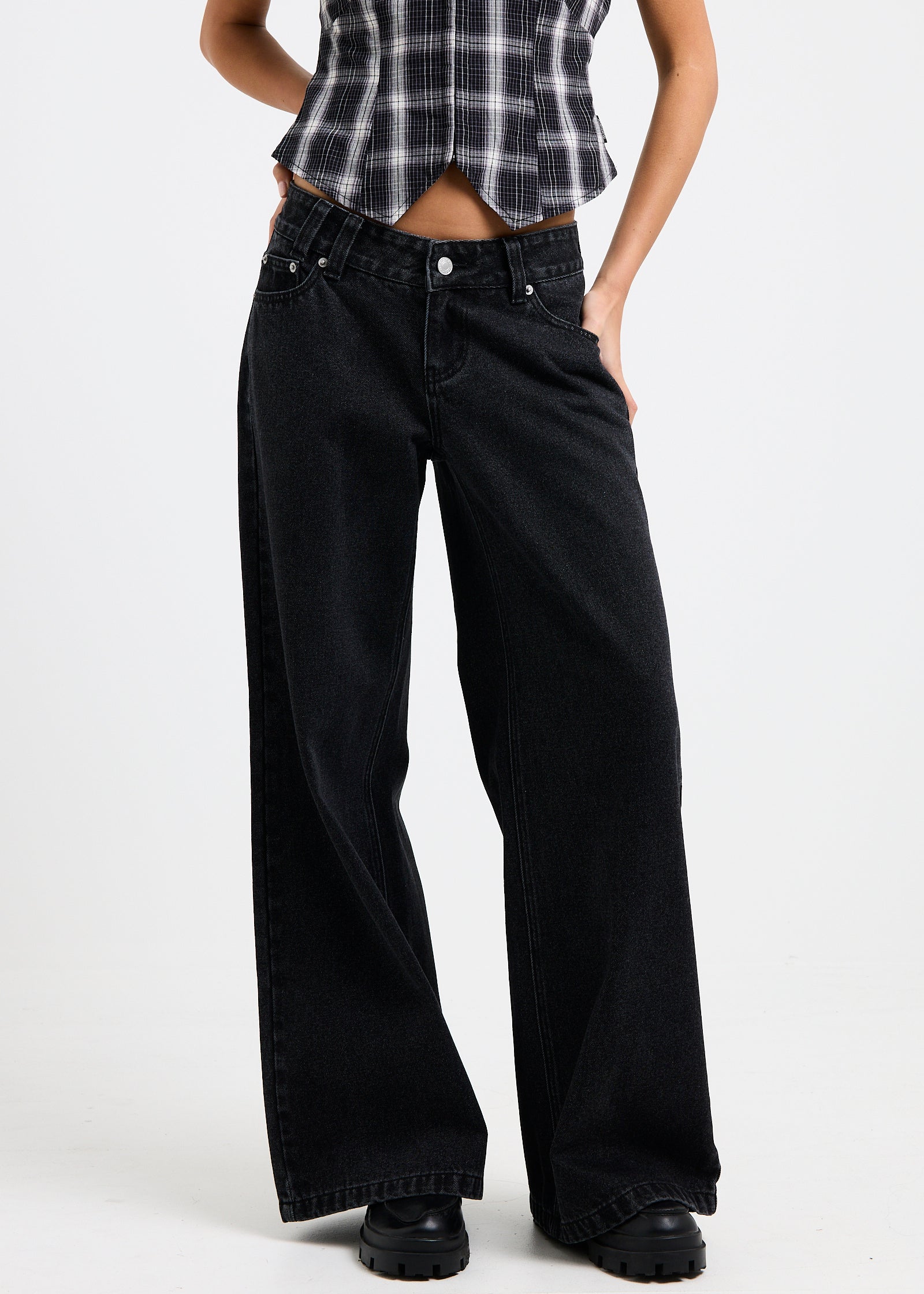 Elise Low Wide Denim Jeans - Image 2