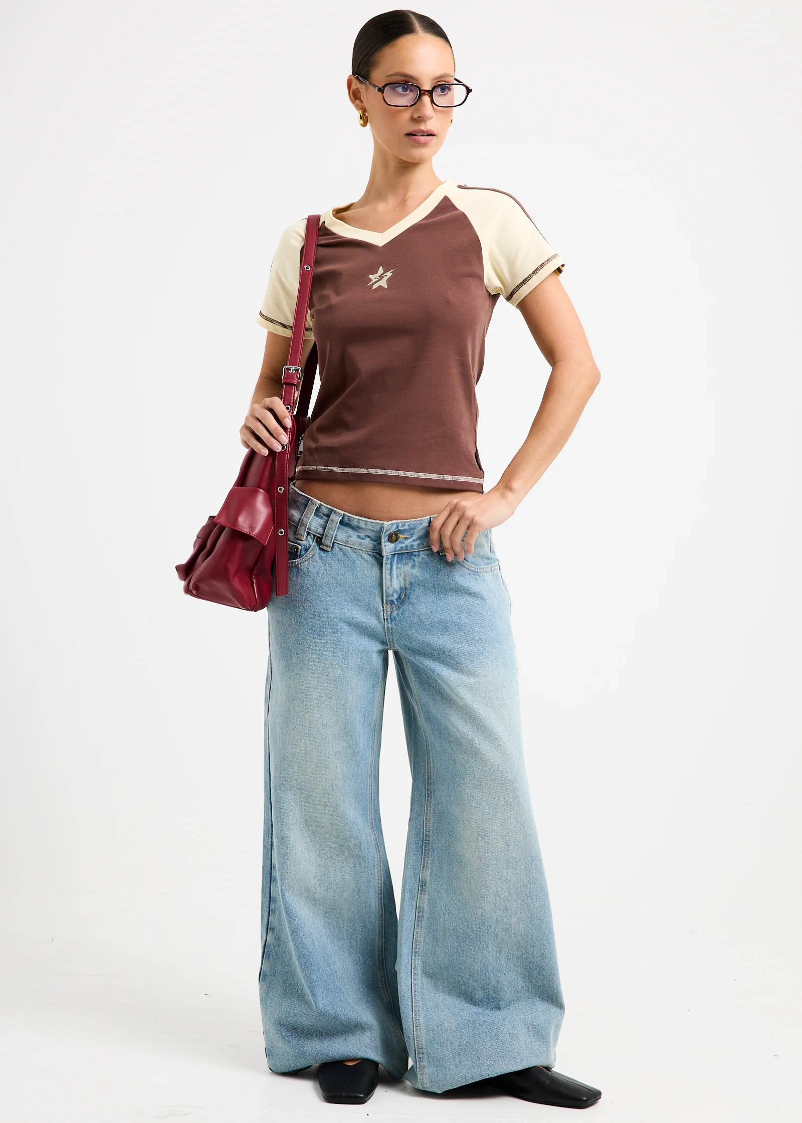 Elise Low Wide Denim Jeans