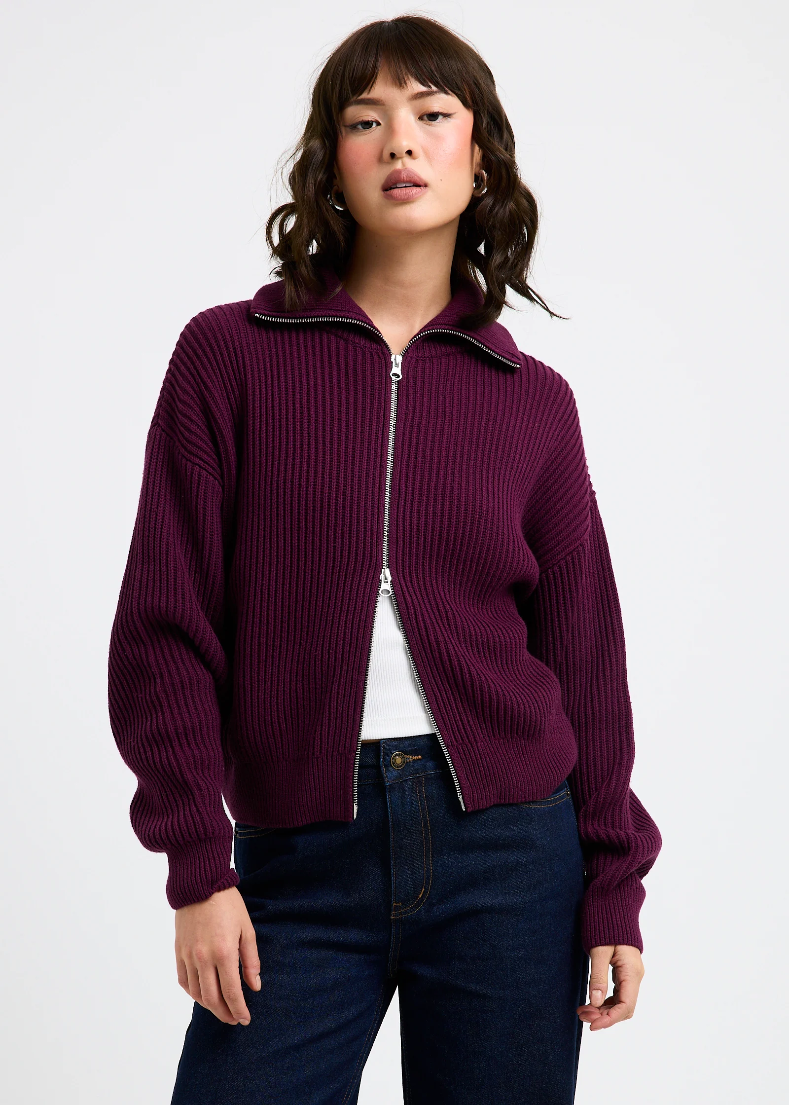 Ellie Double End Zip Longline Cardigan - Image 2