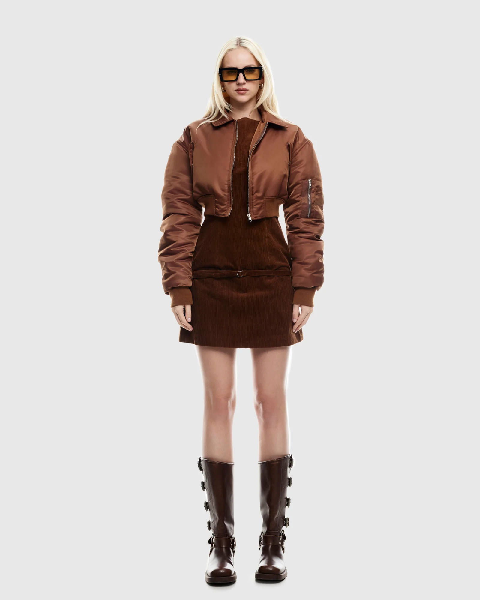 Essential Cropped Bomber Jacket