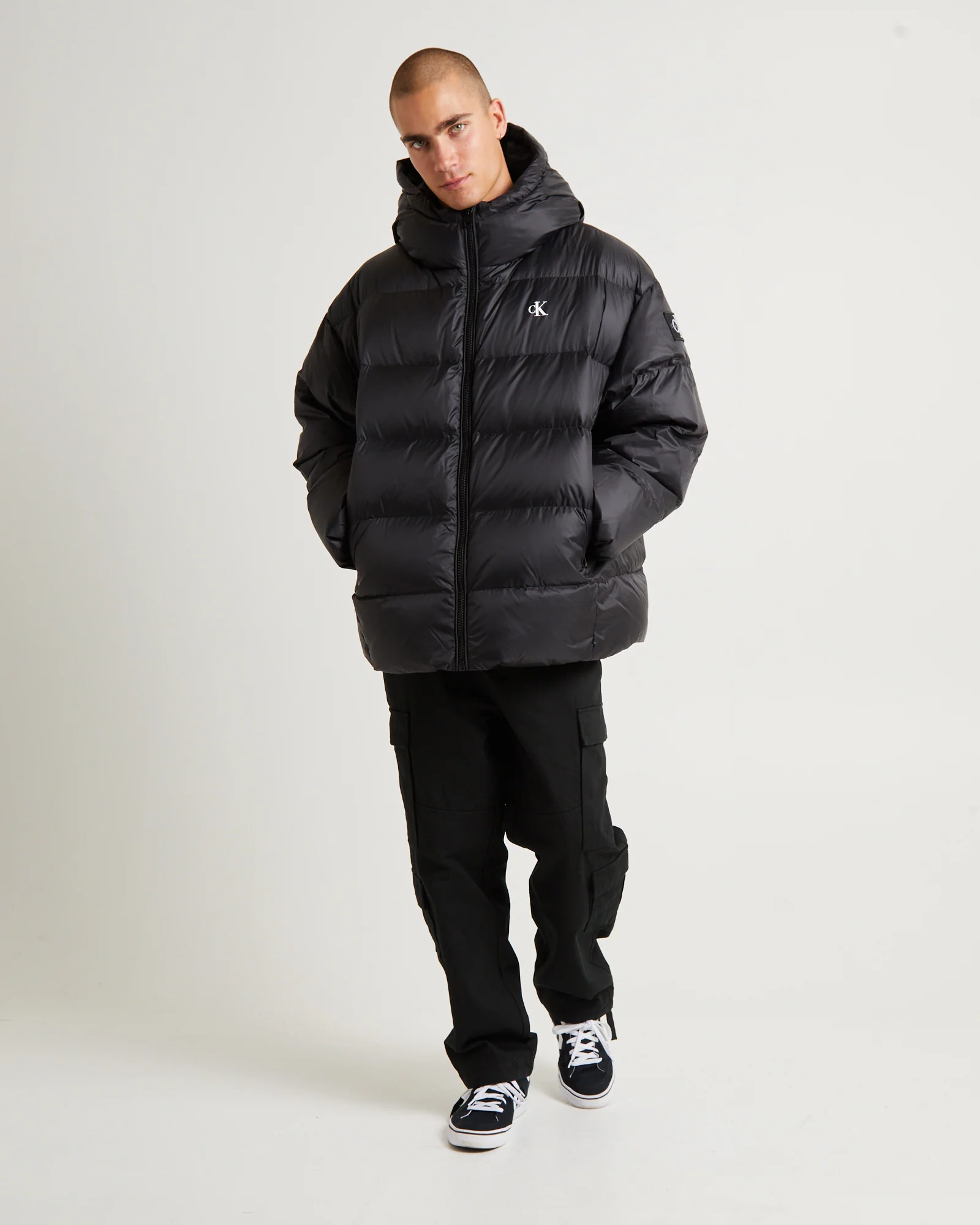 Essentials Down Oversized Puffer Jacket Black