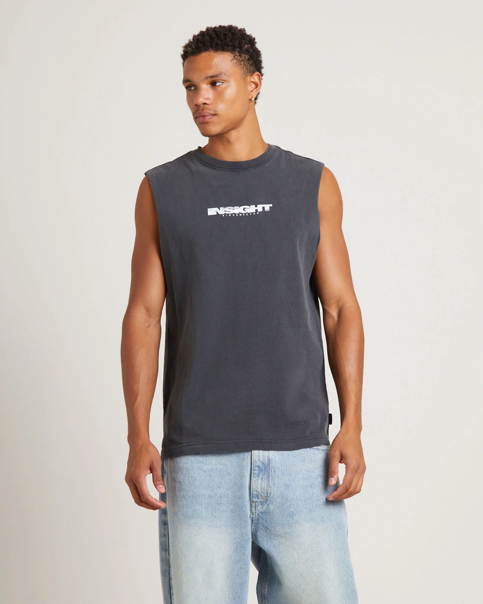 Establish Muscle Tank Tee in Vintage Black