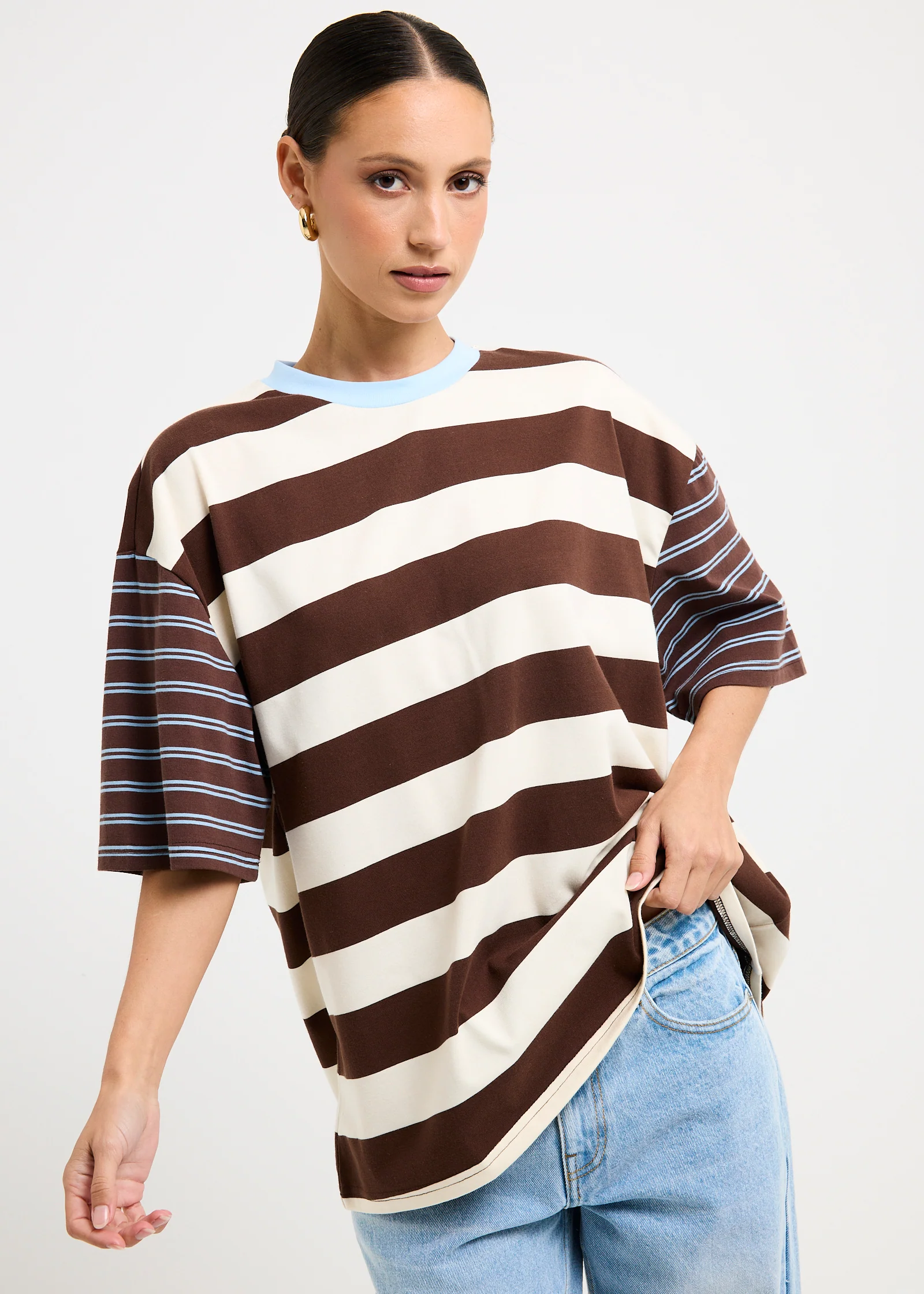 Fitzroy Stripes Oversized Short Sleeve T-Shirt - Image 2