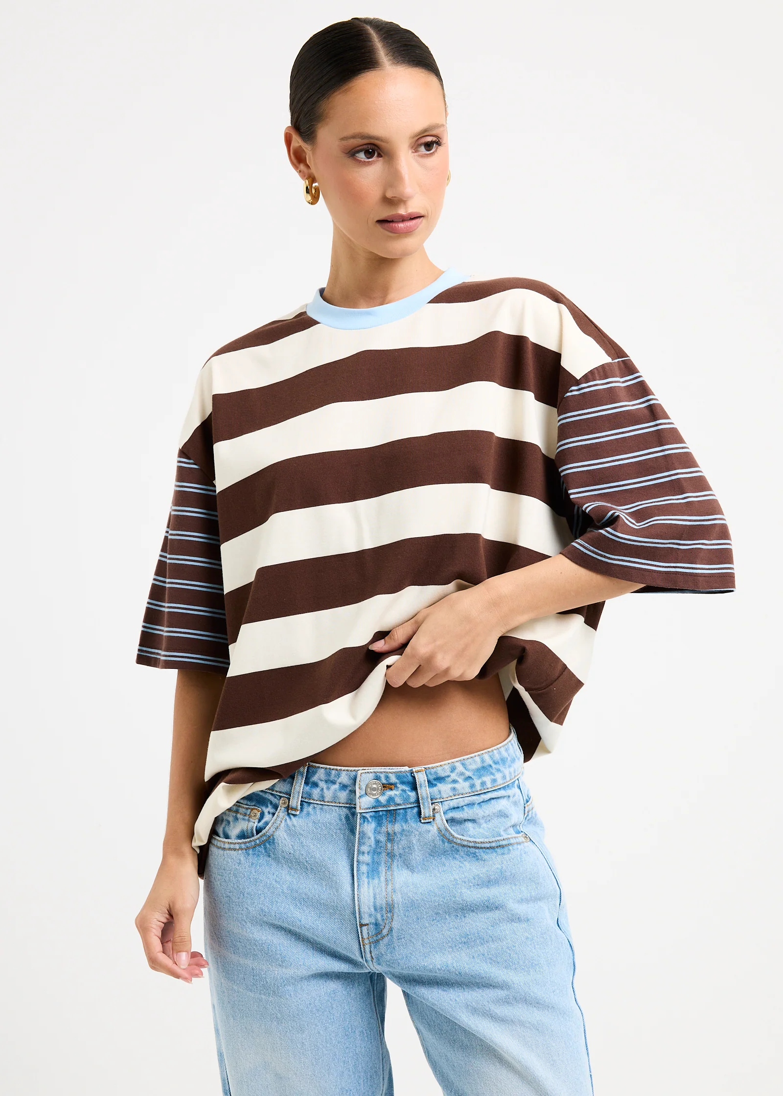 Fitzroy Stripes Oversized Short Sleeve T-Shirt - Image 4