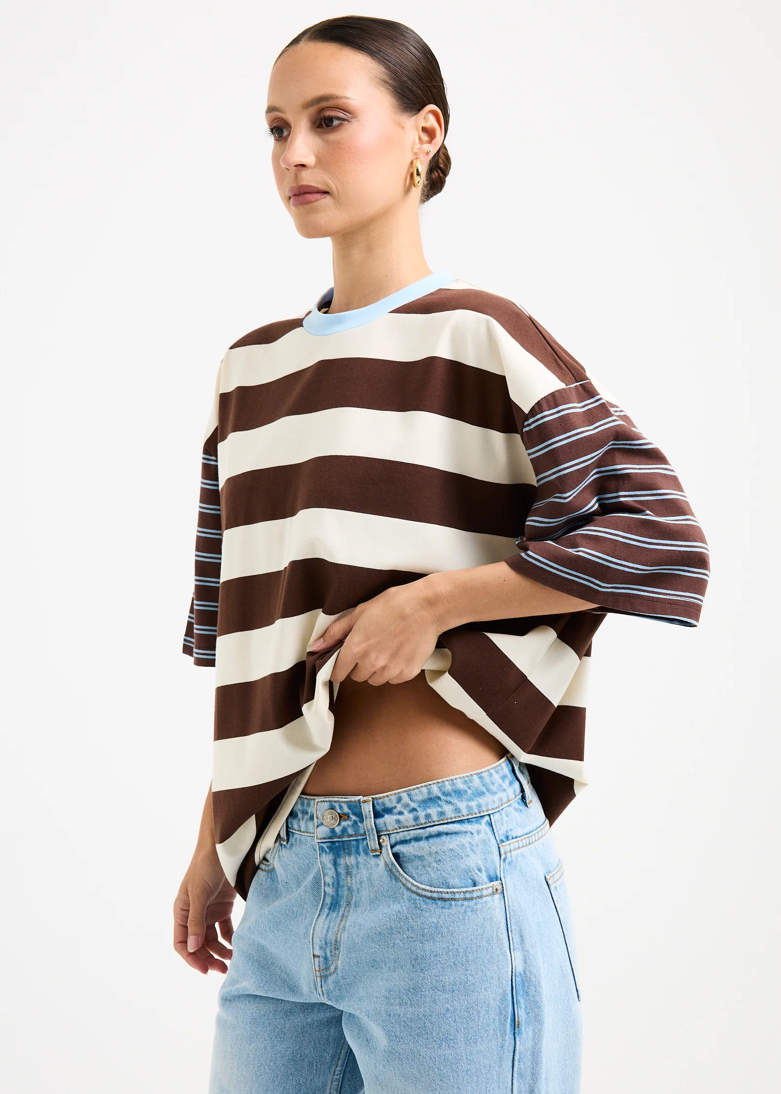Fitzroy Stripes Oversized Short Sleeve T-Shirt - Image 5