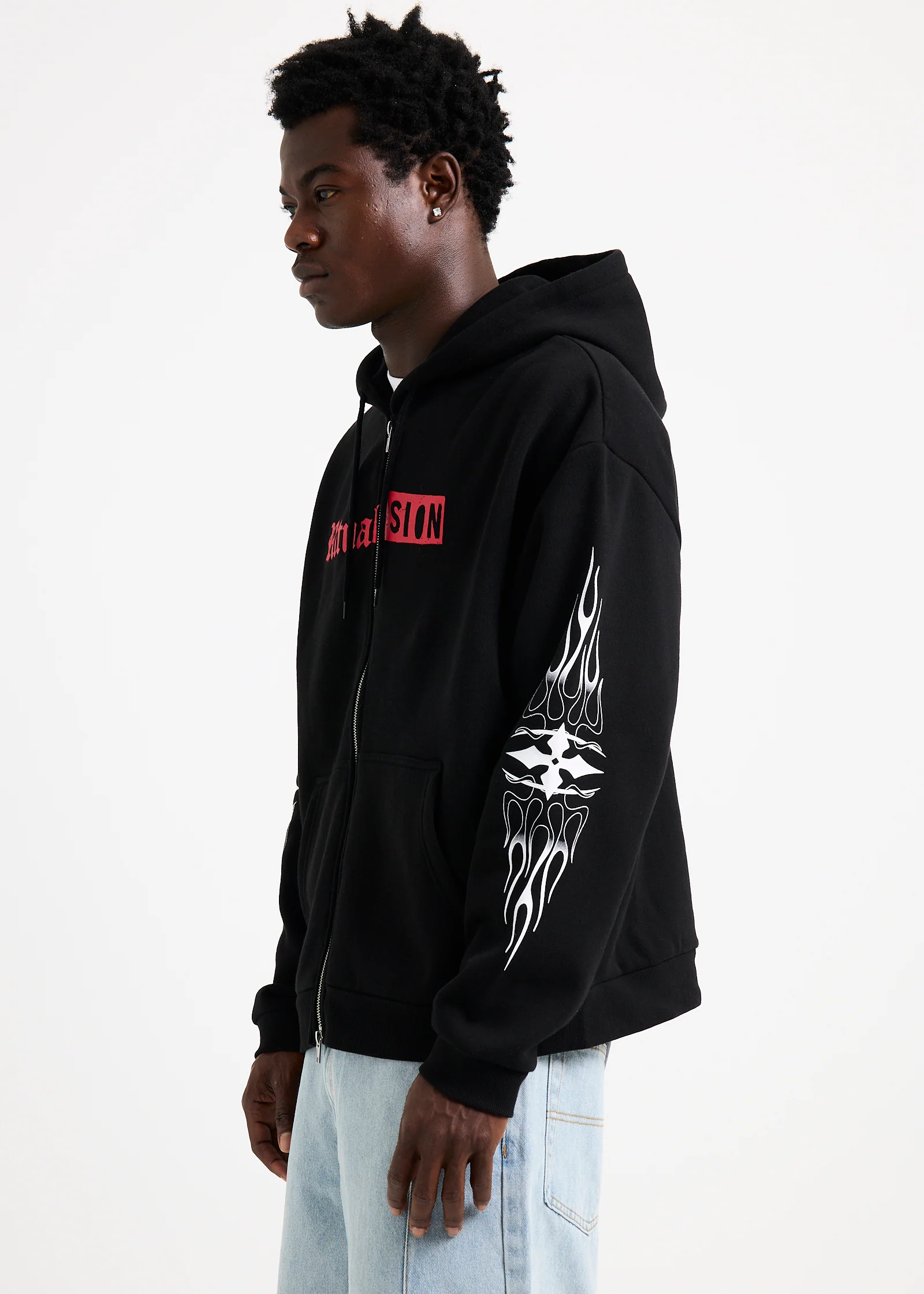 Flame Zip Thru Hoodie - Image 3