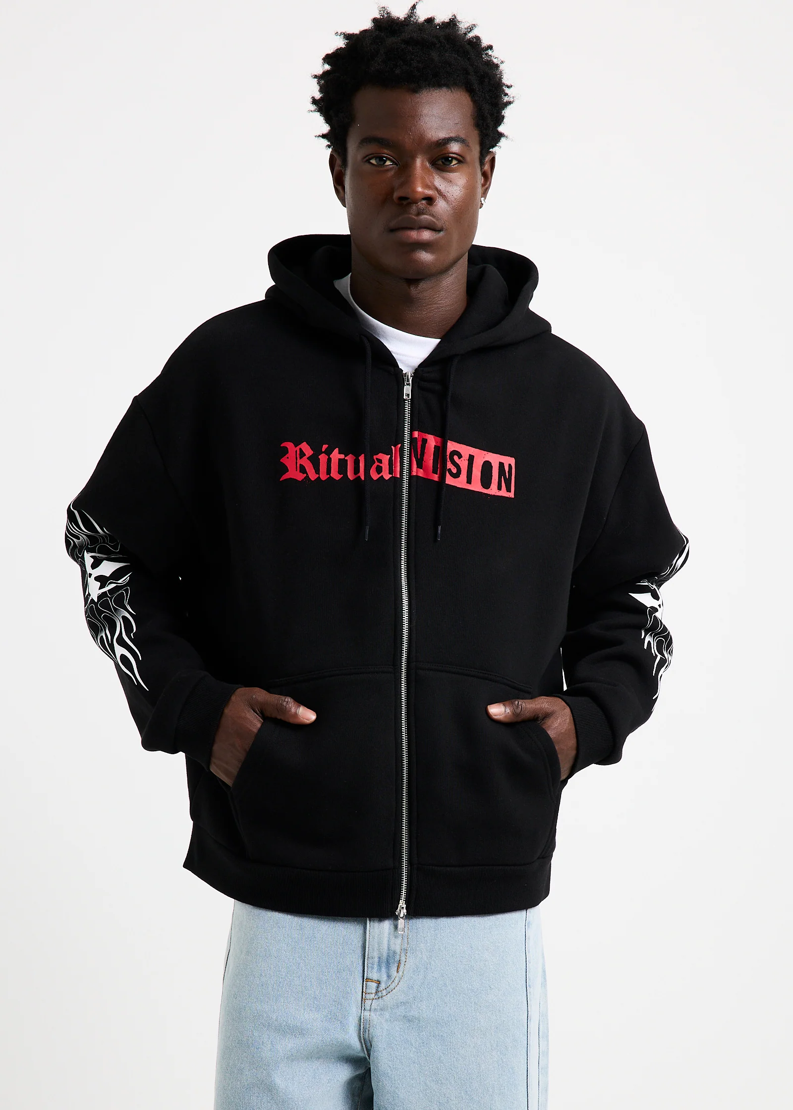 Flame Zip Thru Hoodie - Image 4