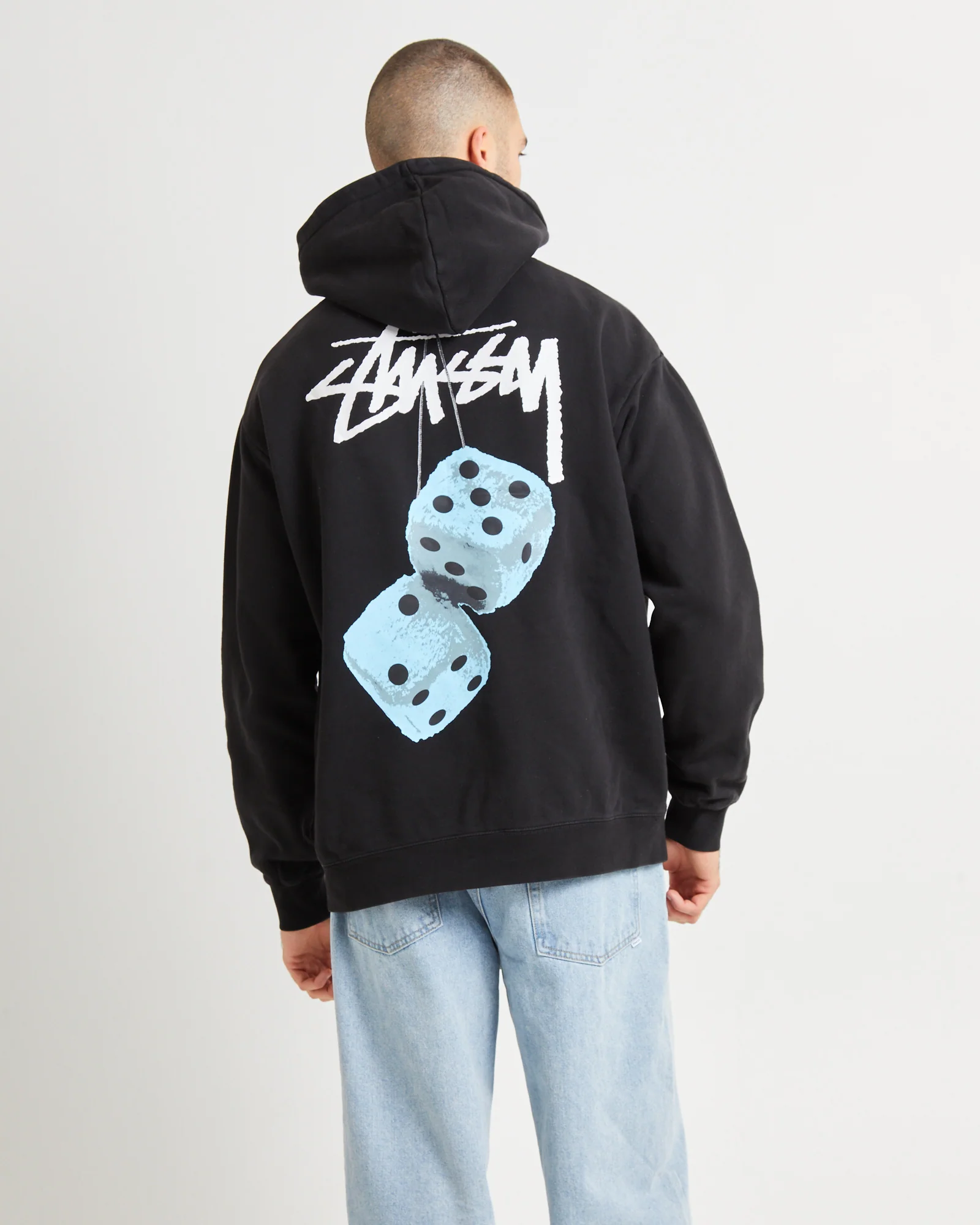 Fuzzy Dice Fleece Hoodie Black