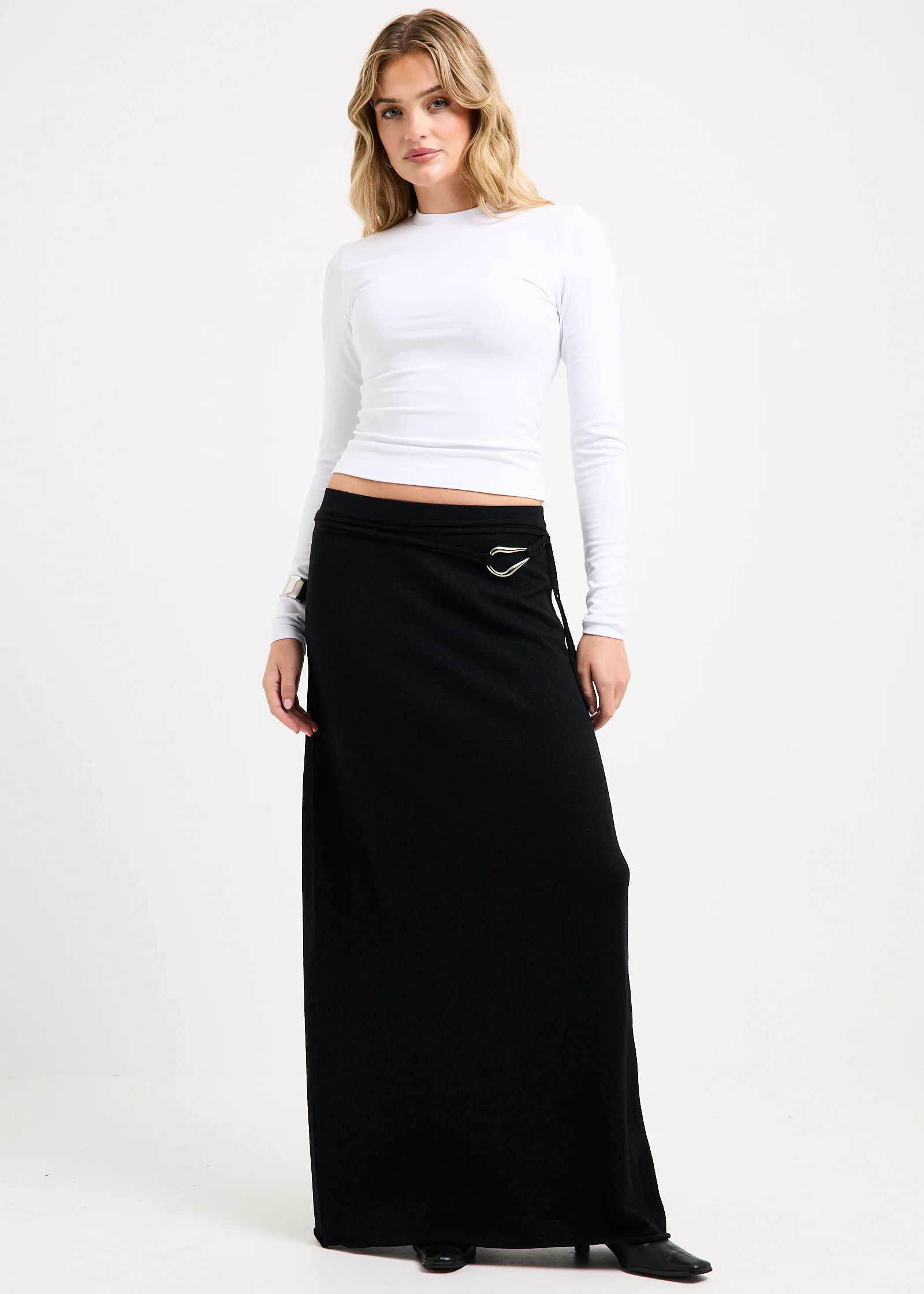 Imola Belted Knit Maxi Skirt