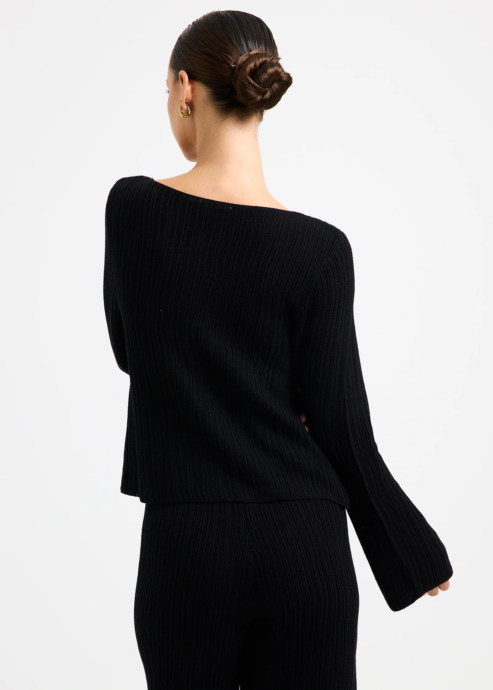 Ireland Off Shoulder Ribbed Long Sleeve Top - Image 2