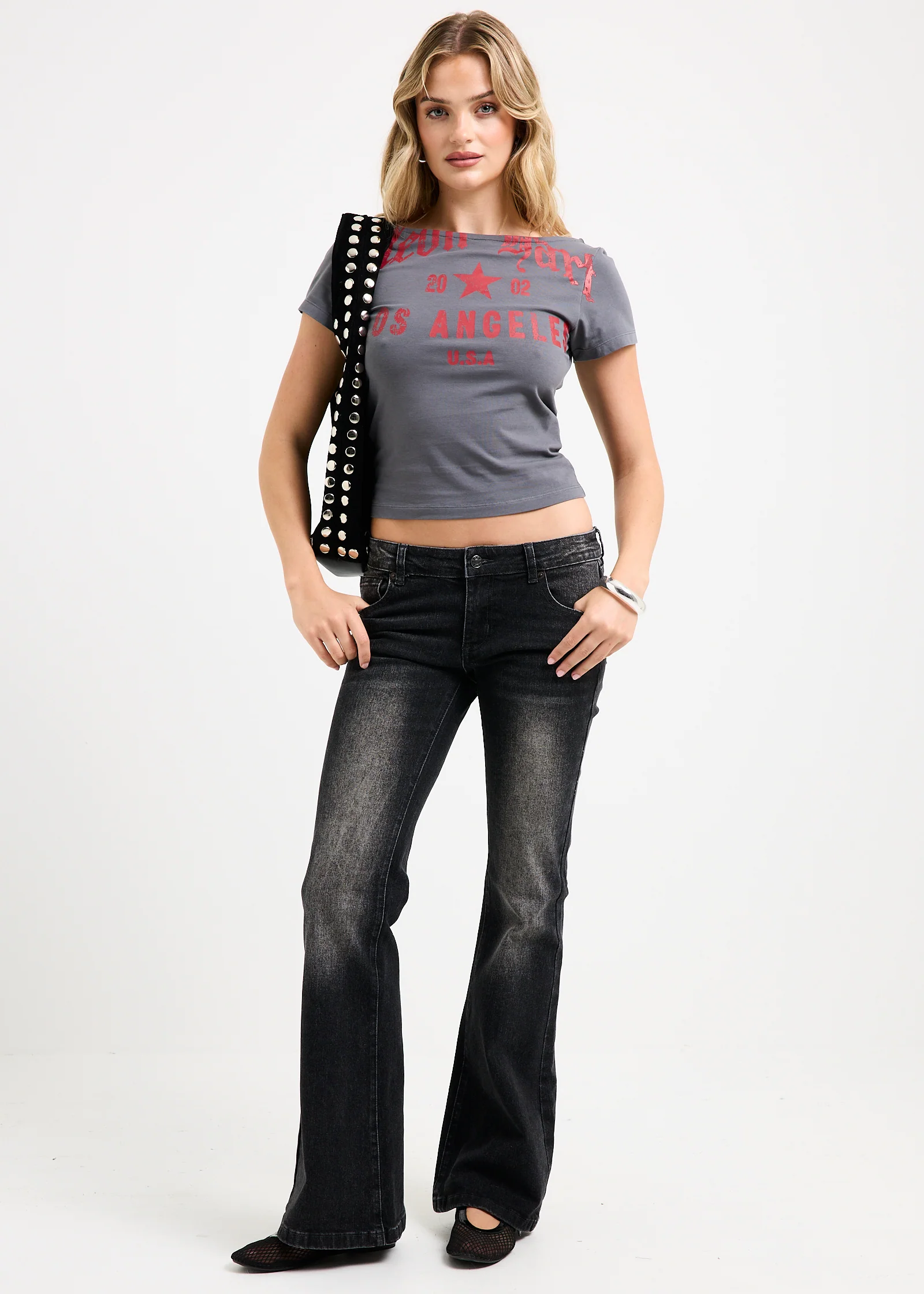 Jail Stripe Slash Neck Top - Image 2