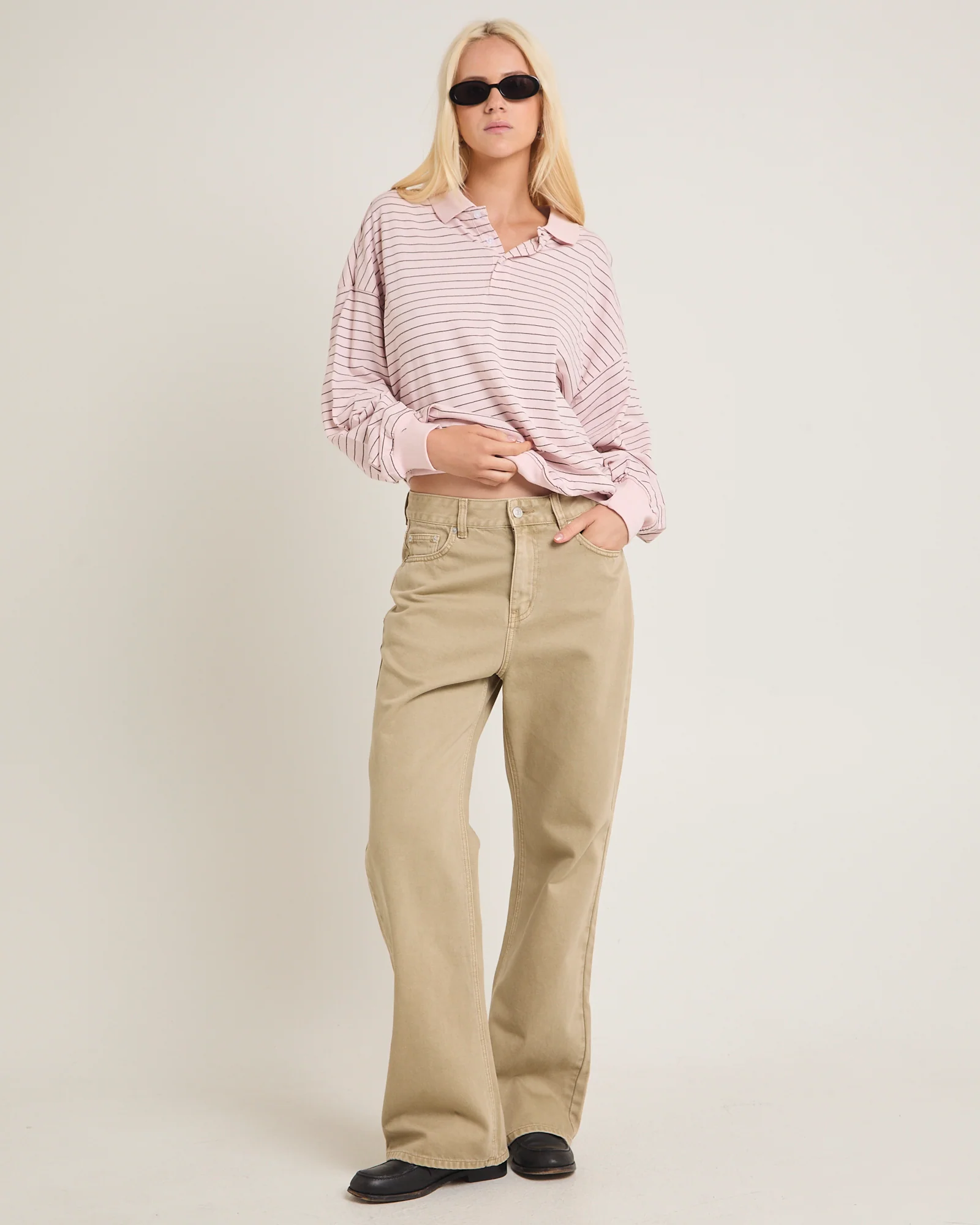 Jase Stripe Long Sleeve Polo Shirt