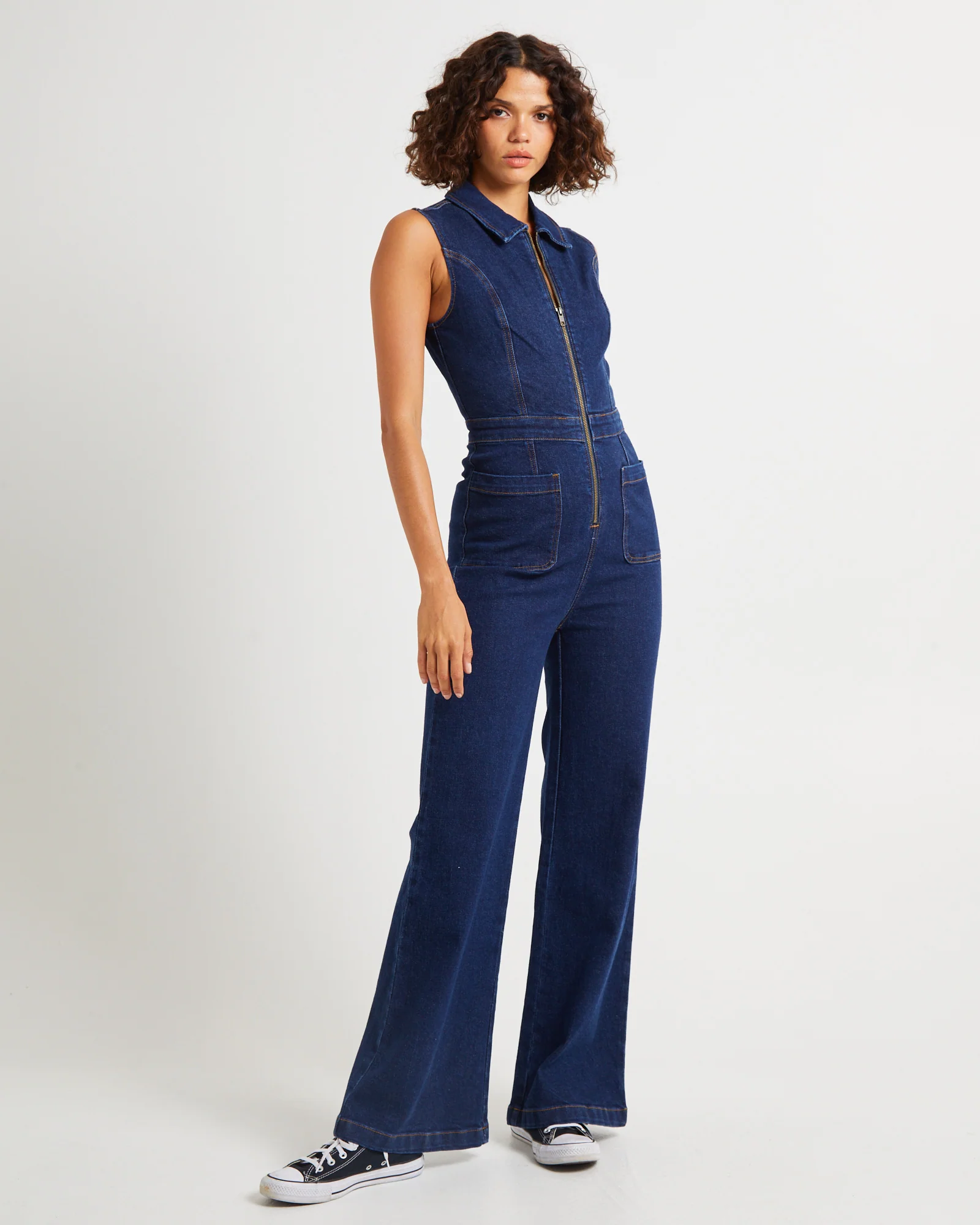 Jett Sleeveless Denim Boiler Suit