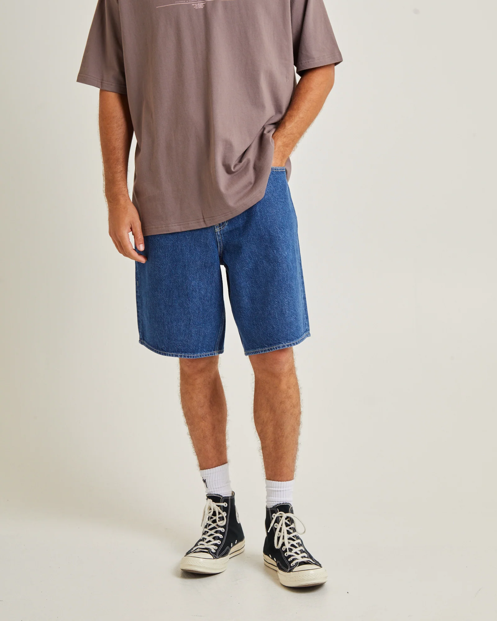 L-Five Biggie Denim Shorts Stone