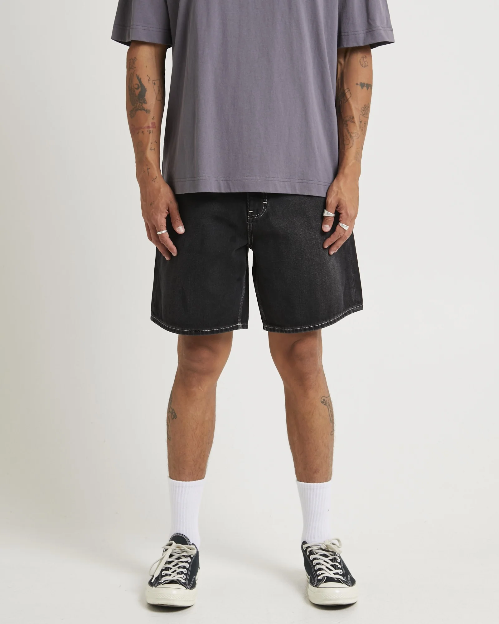 L-Four Baggy Denim Shorts