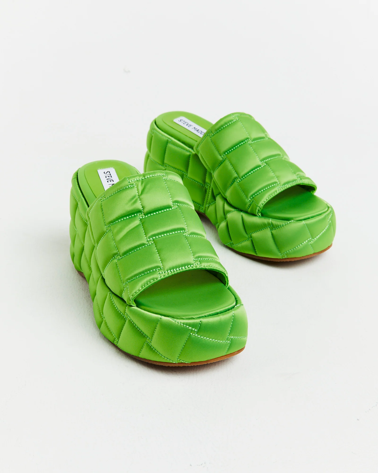 LA VOOM Satin Sandals in Green