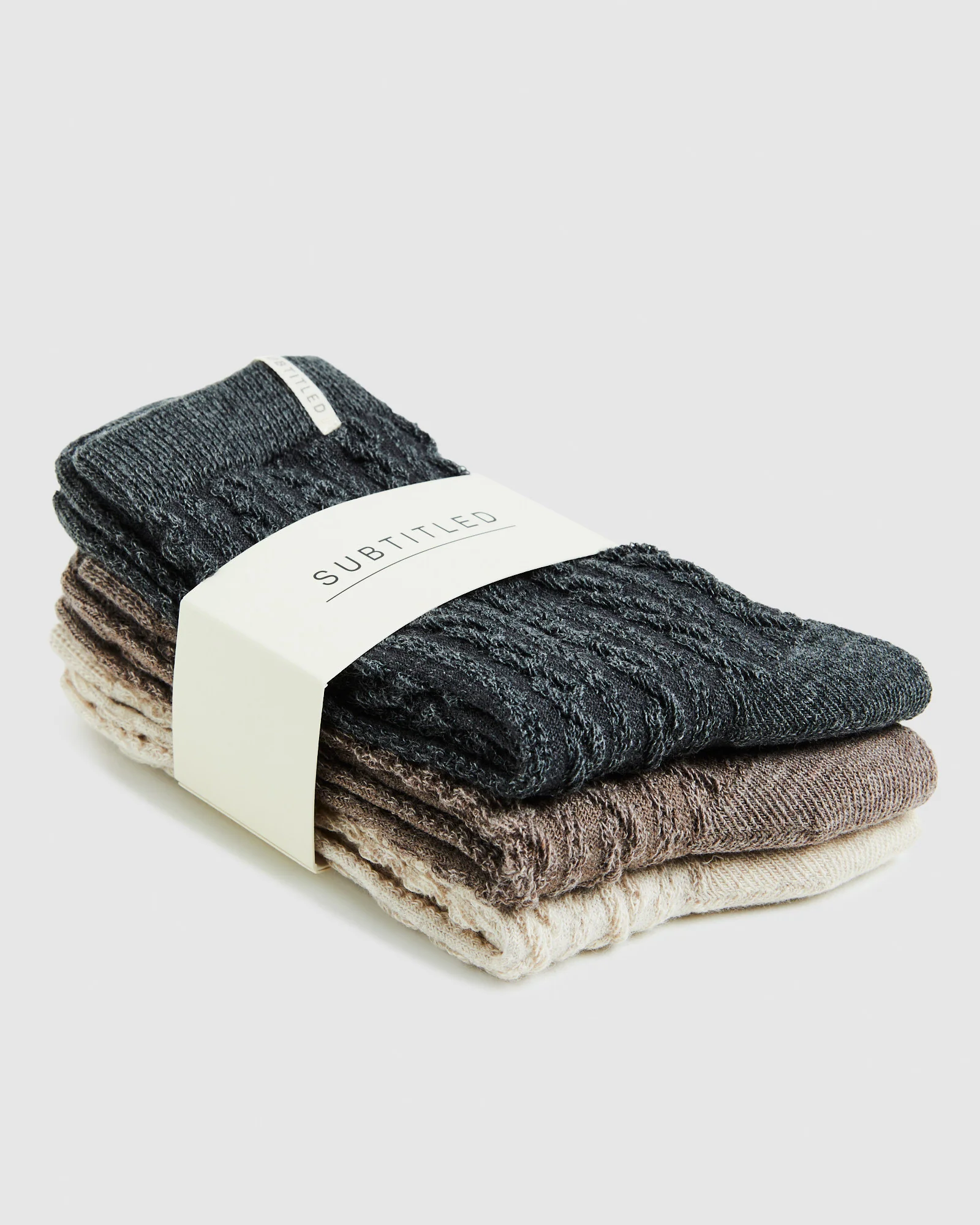 Luca Cable Knit Socks 3 Pack Melange Multi