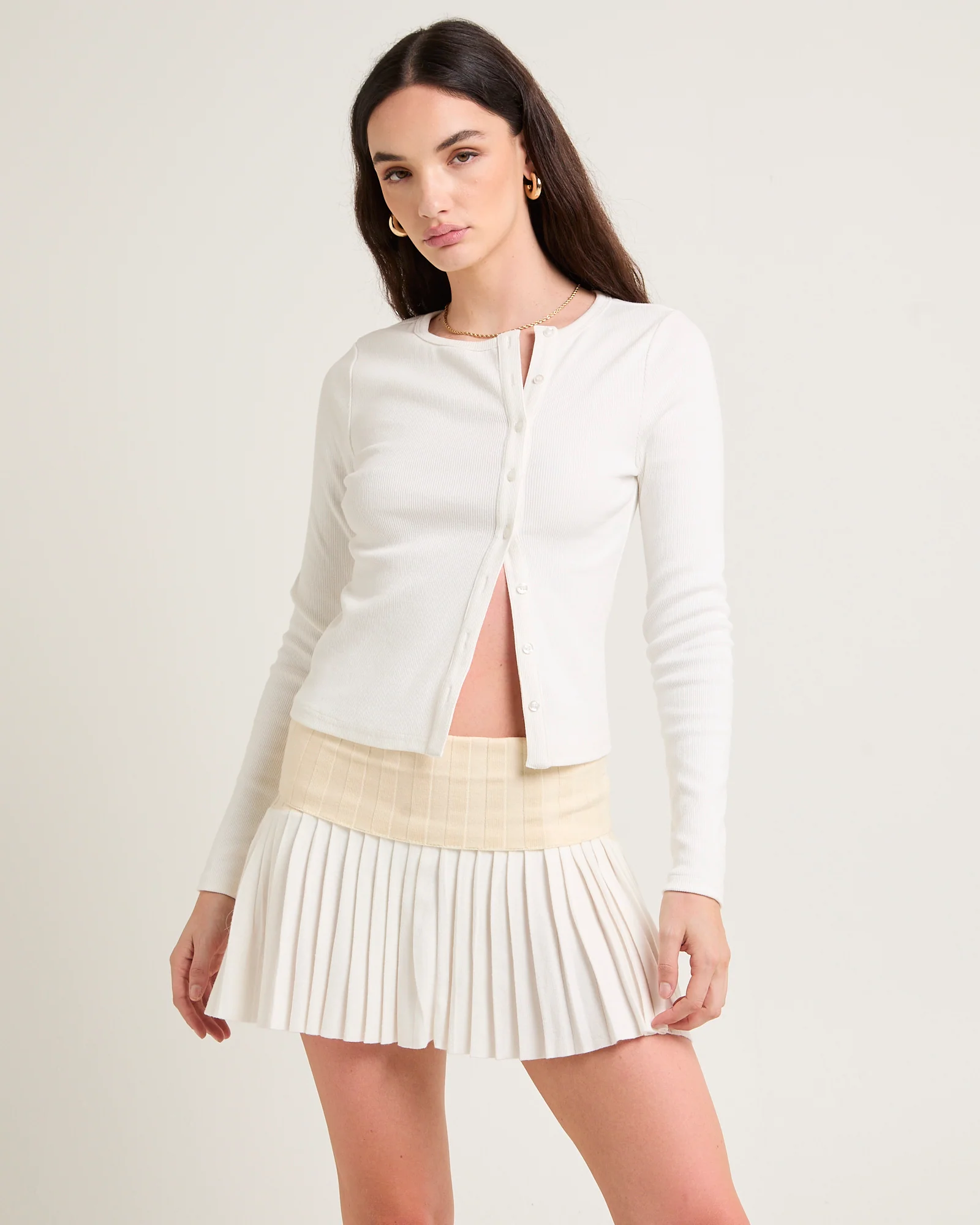 Maddy Button Asymmetric Top