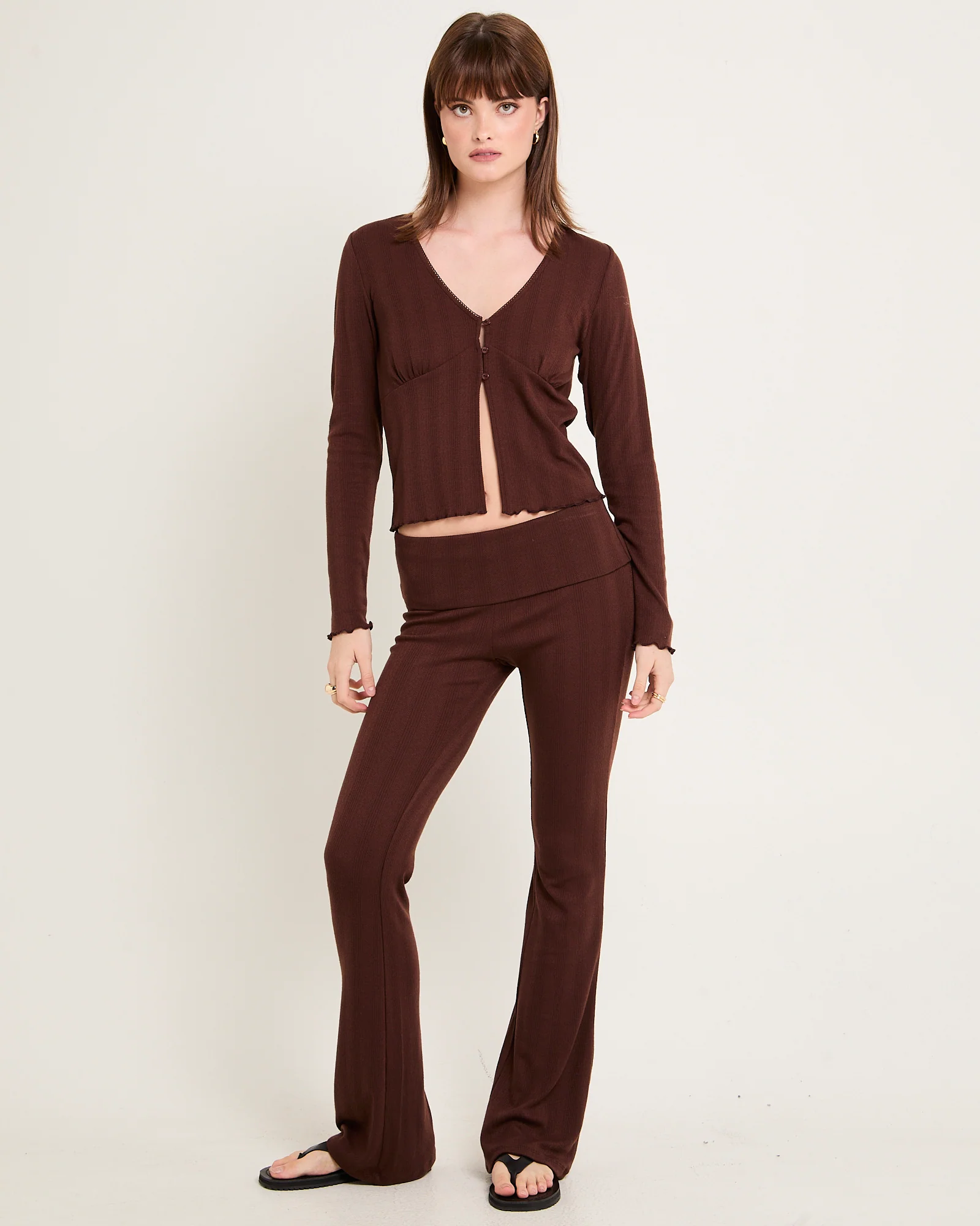 Mia Pointelle Fold Lounge Pants