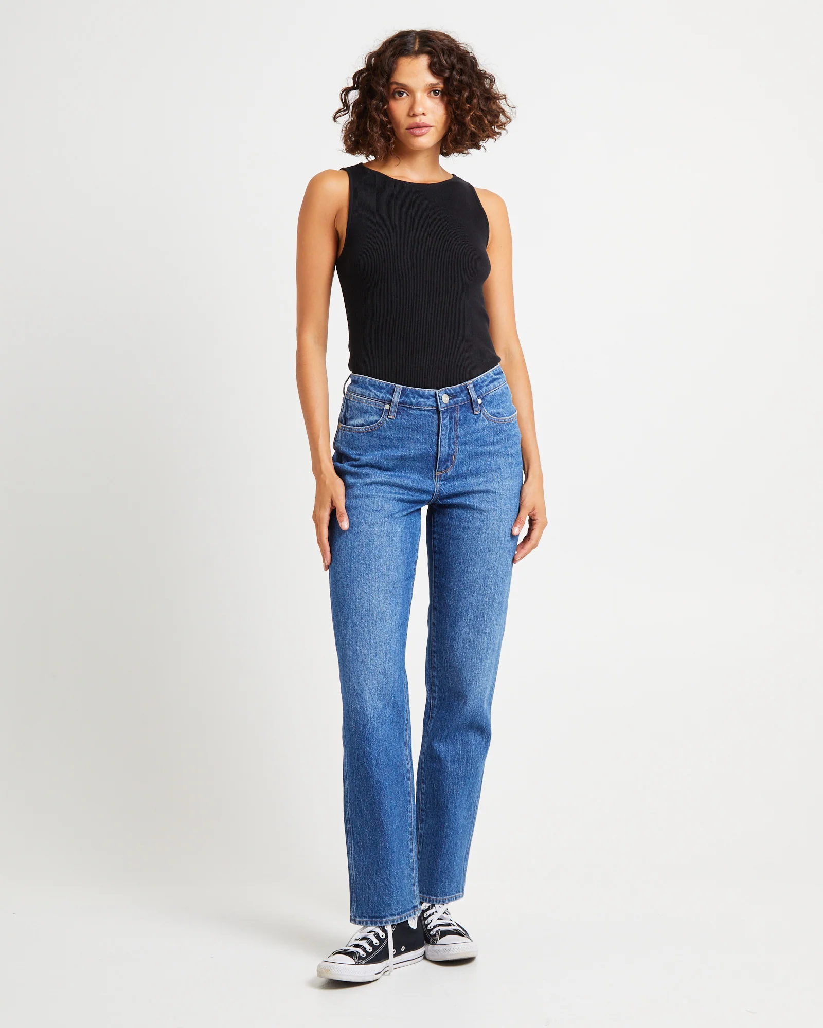 Mid Tori Slim Straight Denim Jeans 5 Year Fade - Image 3