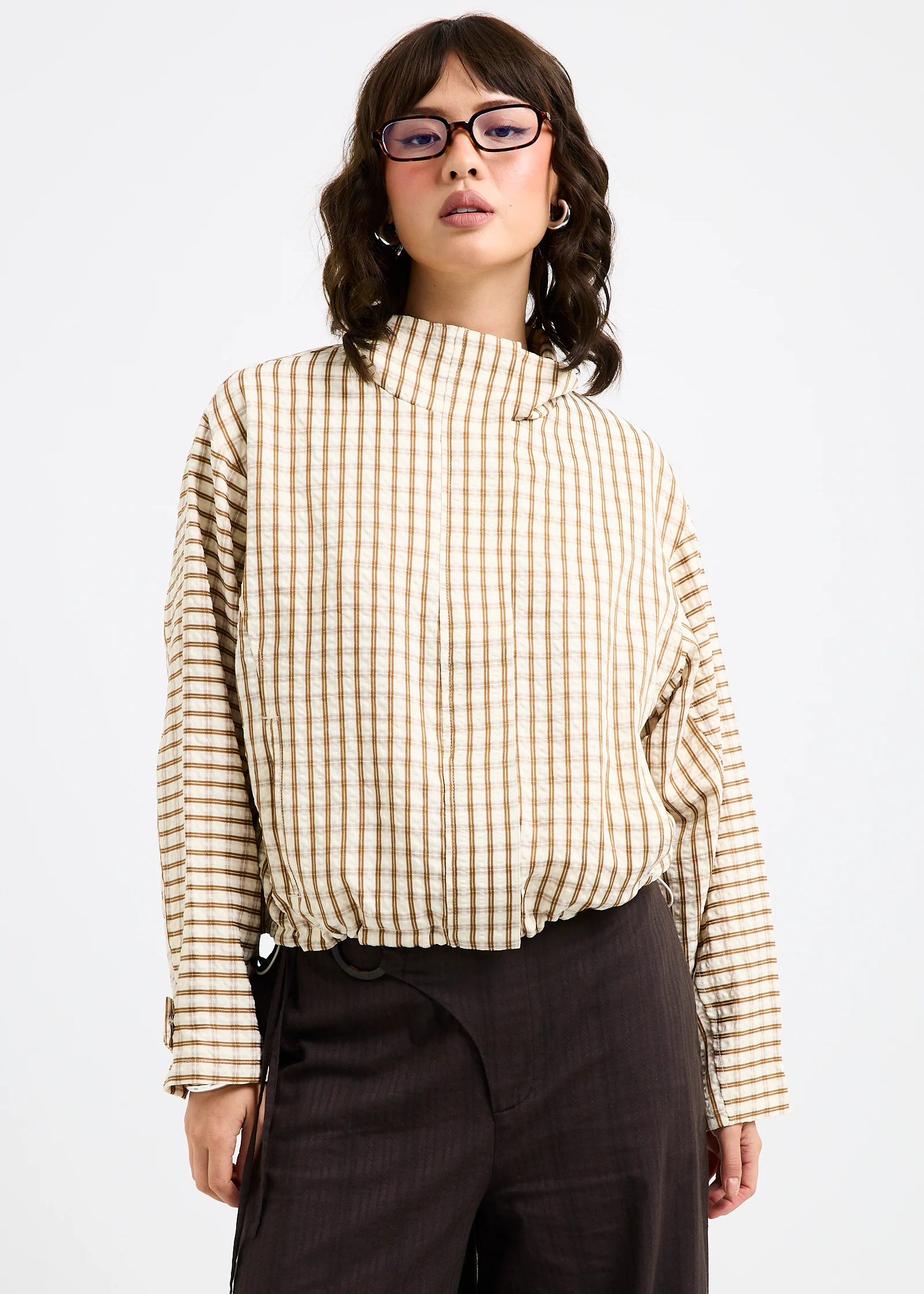 Myla Puckered Check Windbreaker - Image 3