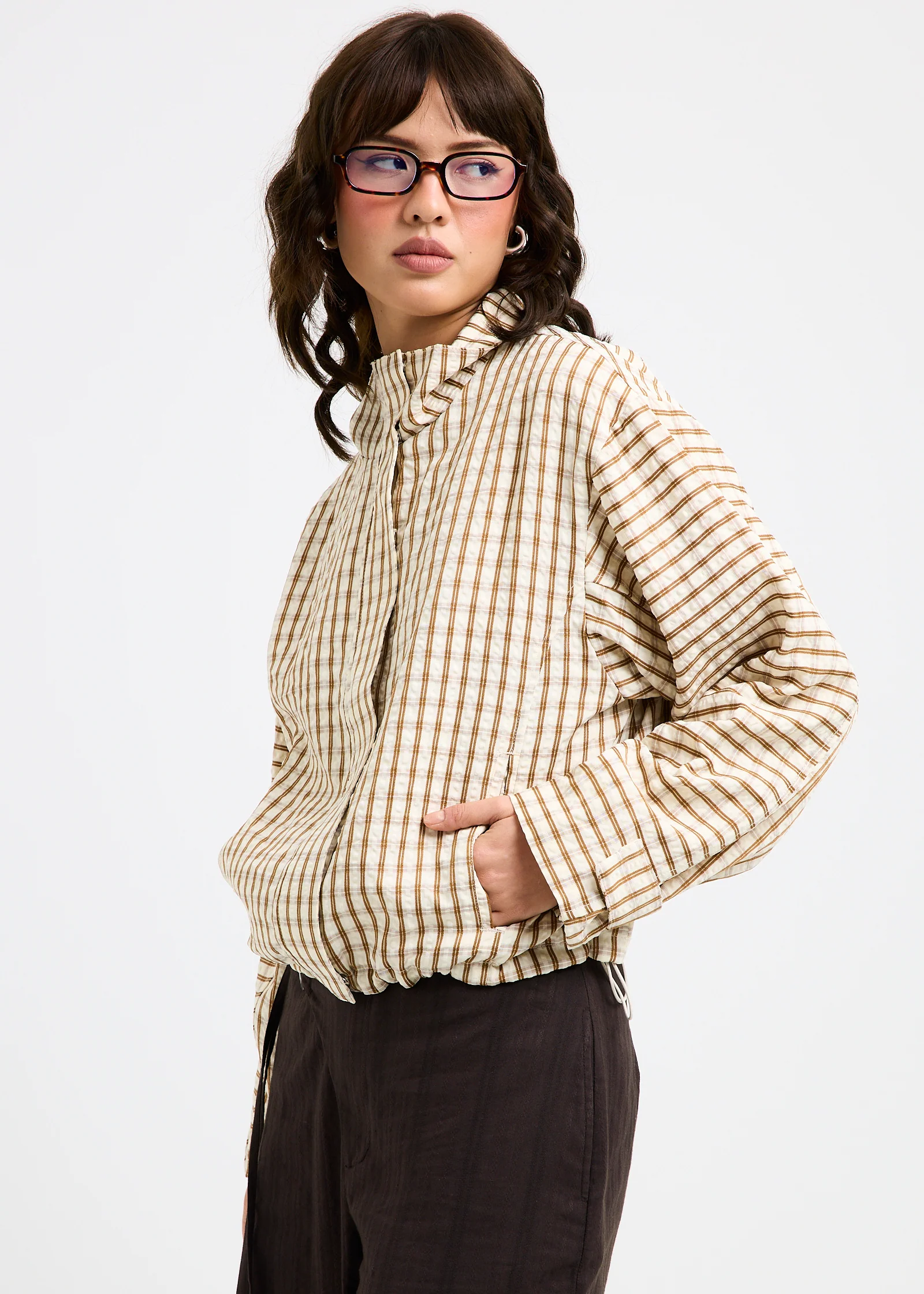 Myla Puckered Check Windbreaker - Image 4