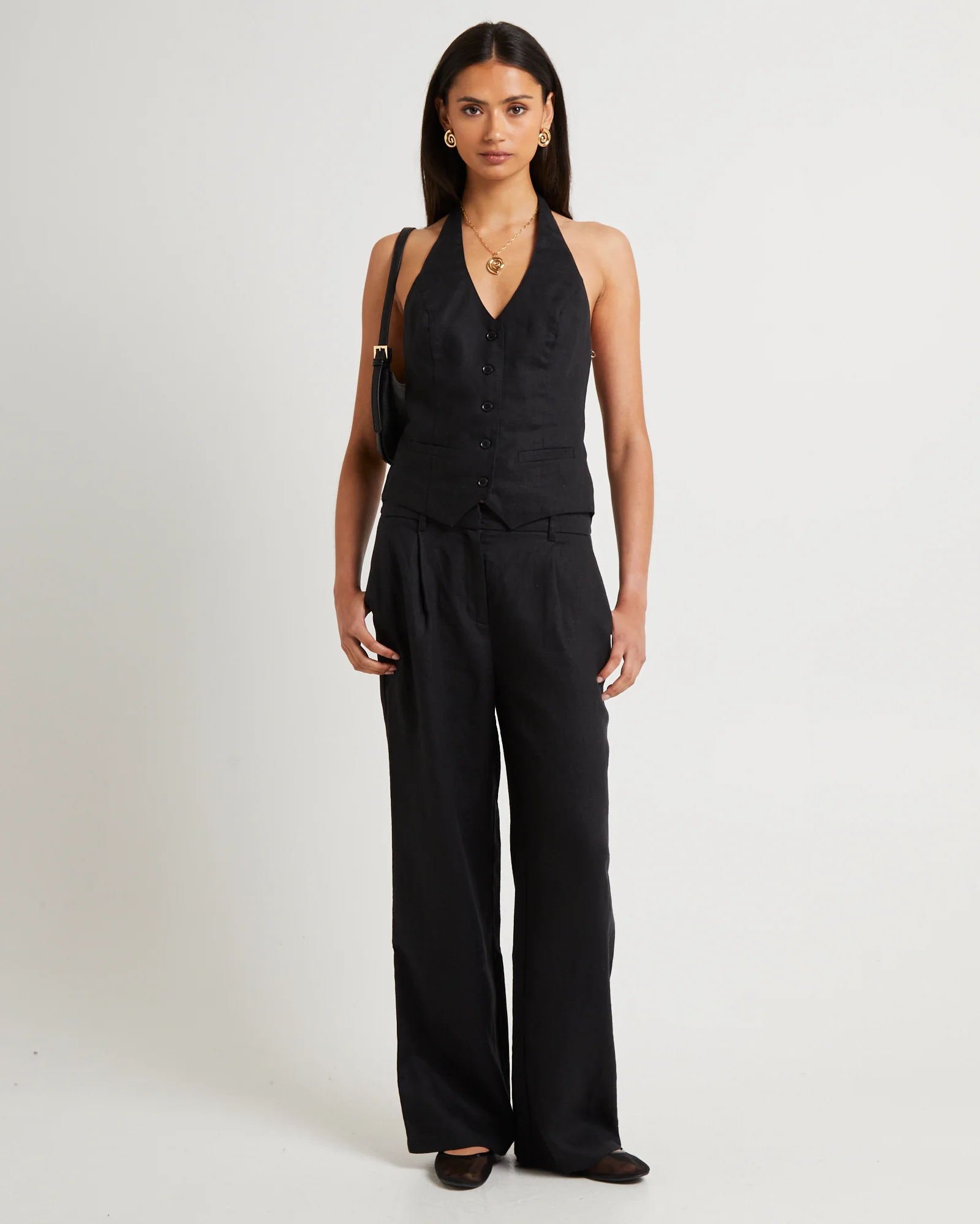 Naomi Linen Halter Vest - Image 2