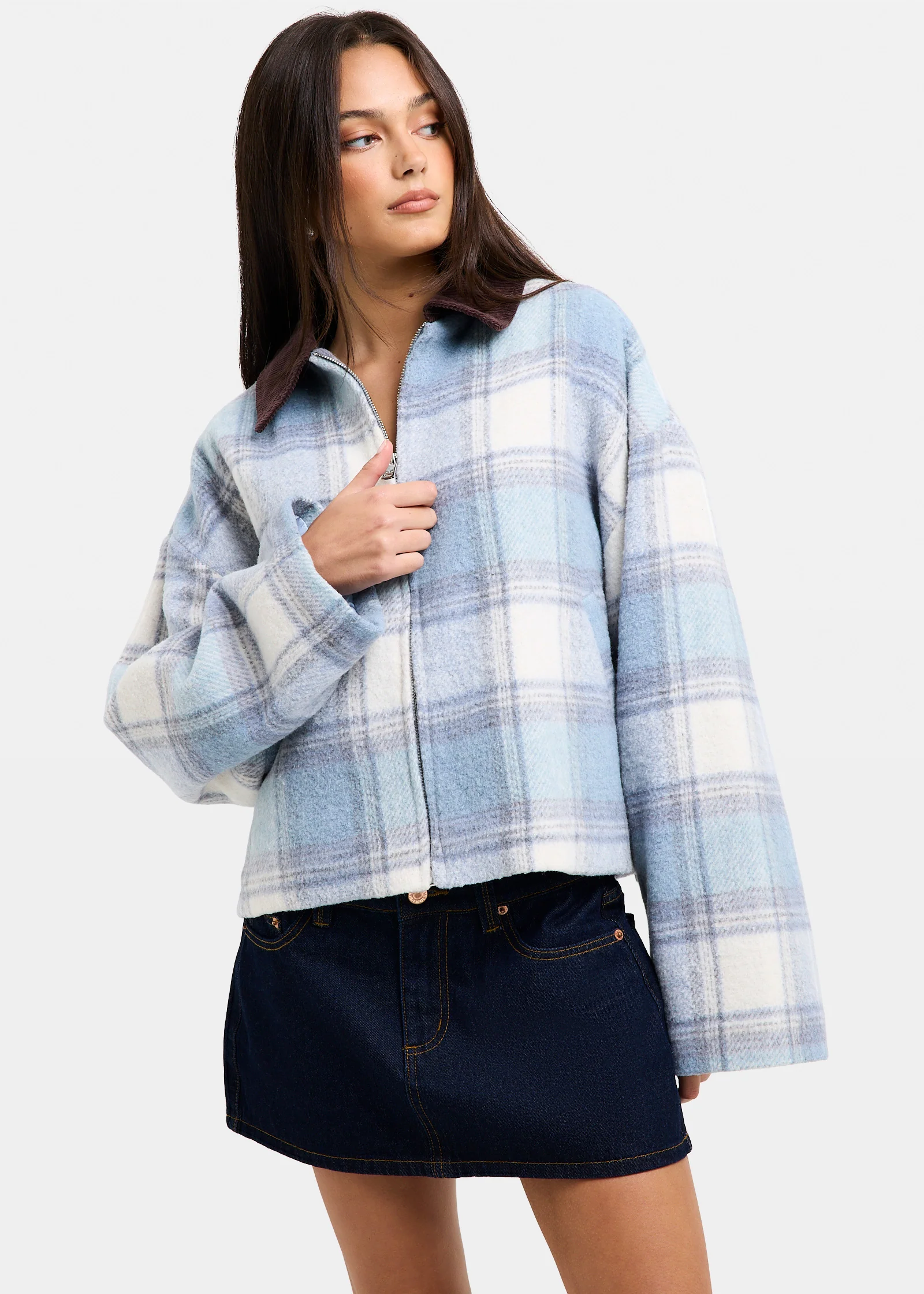 Nevada Plaid Oversized Jacket