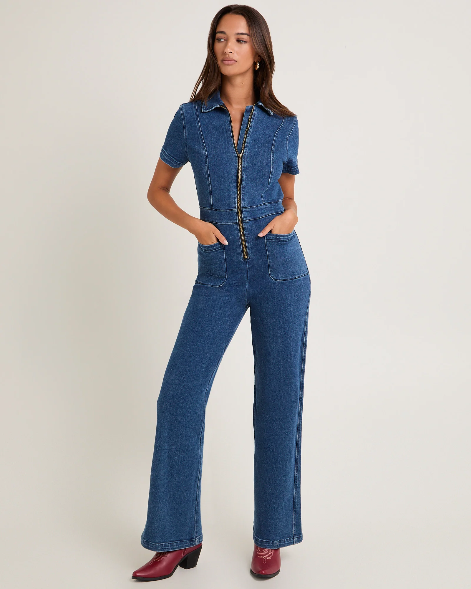 Nikki Denim Maxi Boiler Suit