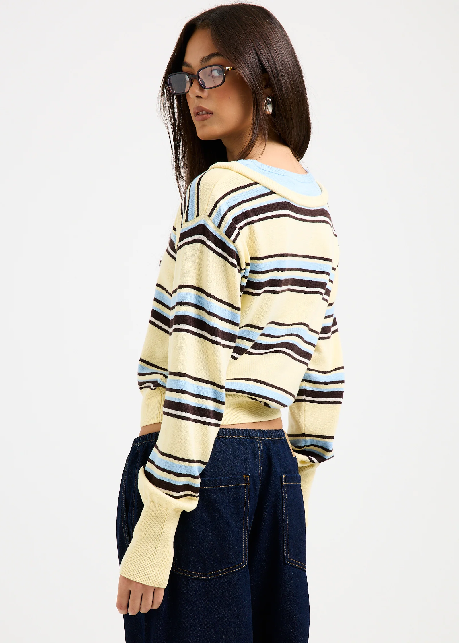 Odessa Double Knit Stripe Cardigan - Image 3
