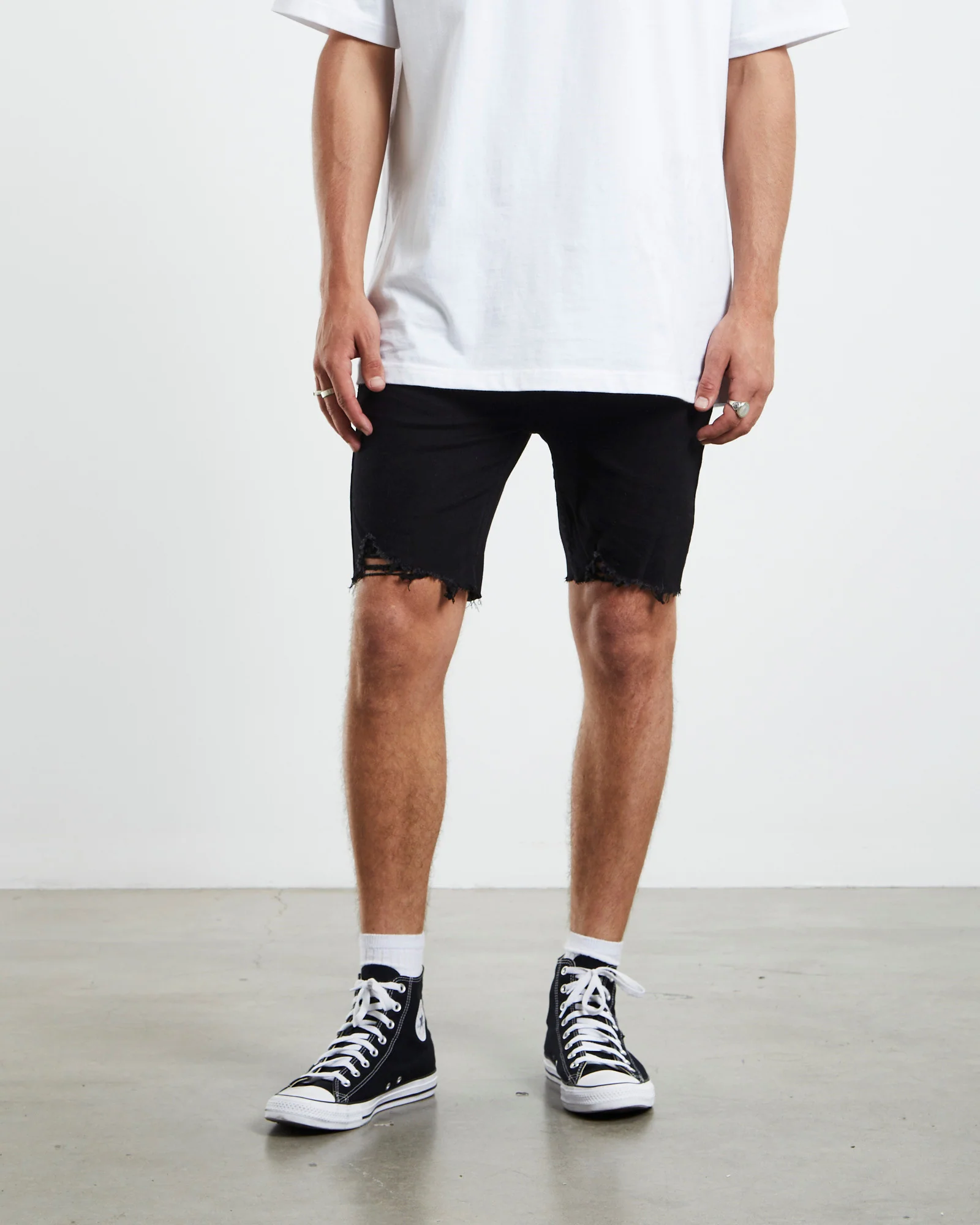 Pistol Denim Shorts Black Night