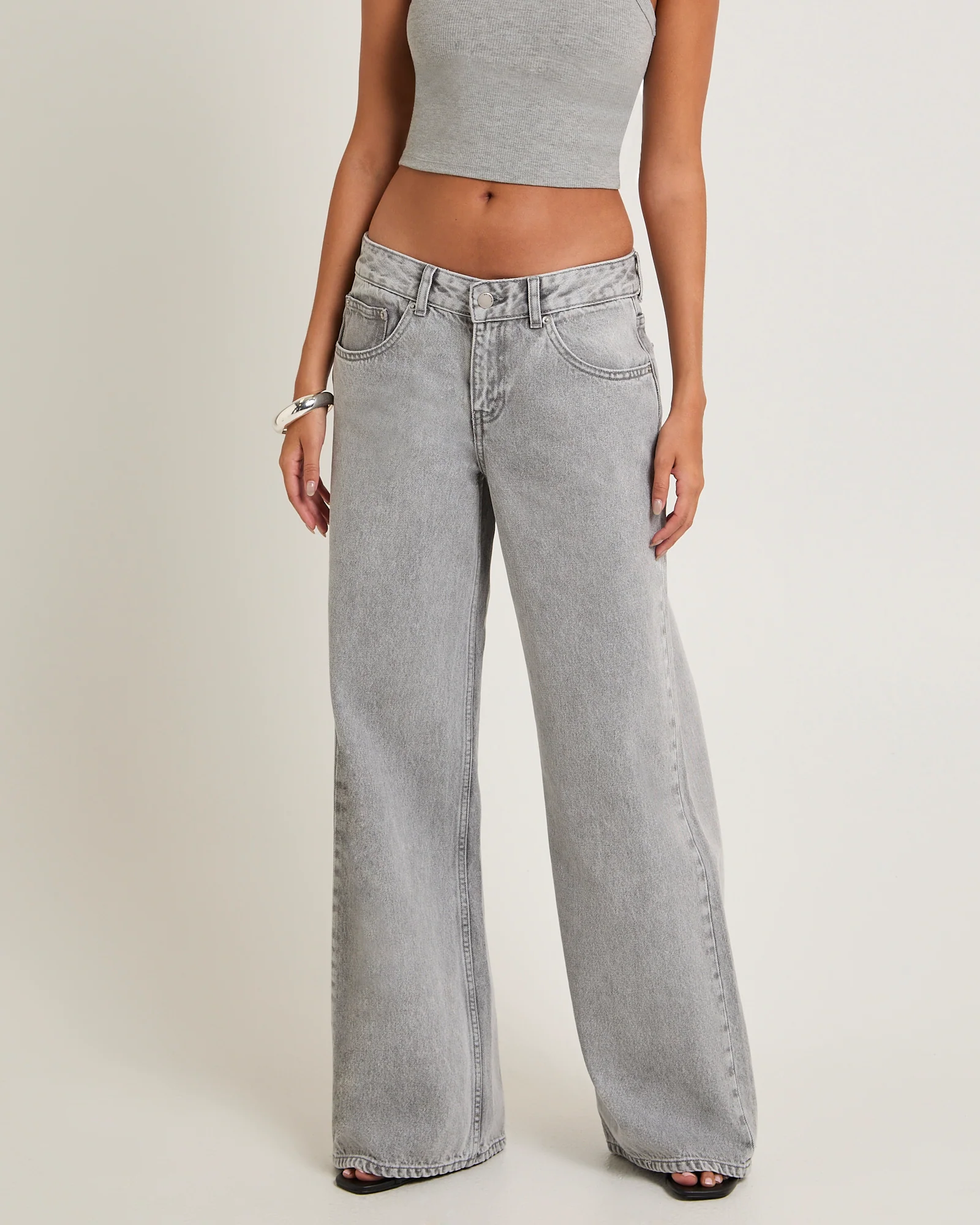 Rhue Wide Leg Jeans Ash Gray