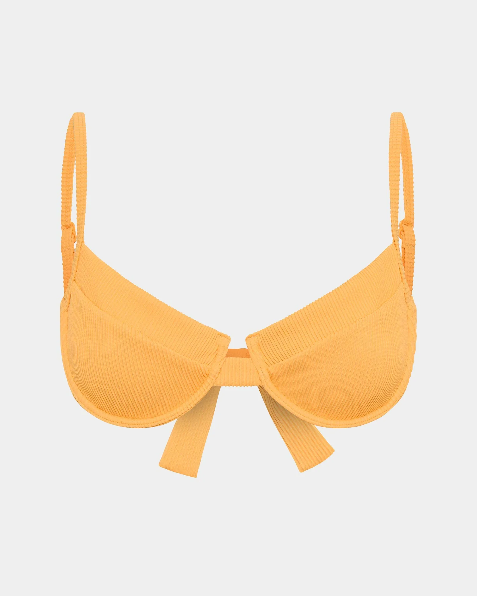 Rib Underwire Tie Back Bikini Top