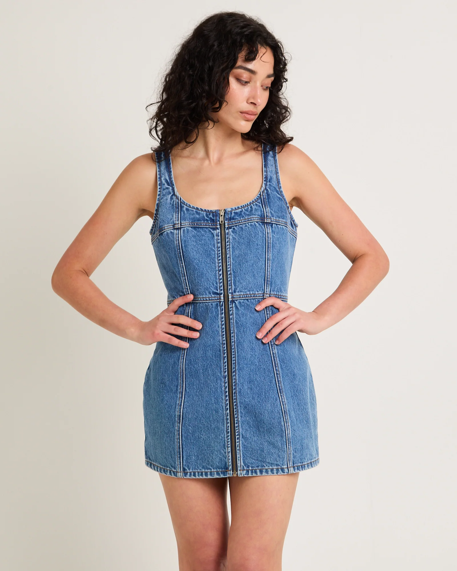 Rosa Denim Mini Dress - Image 4