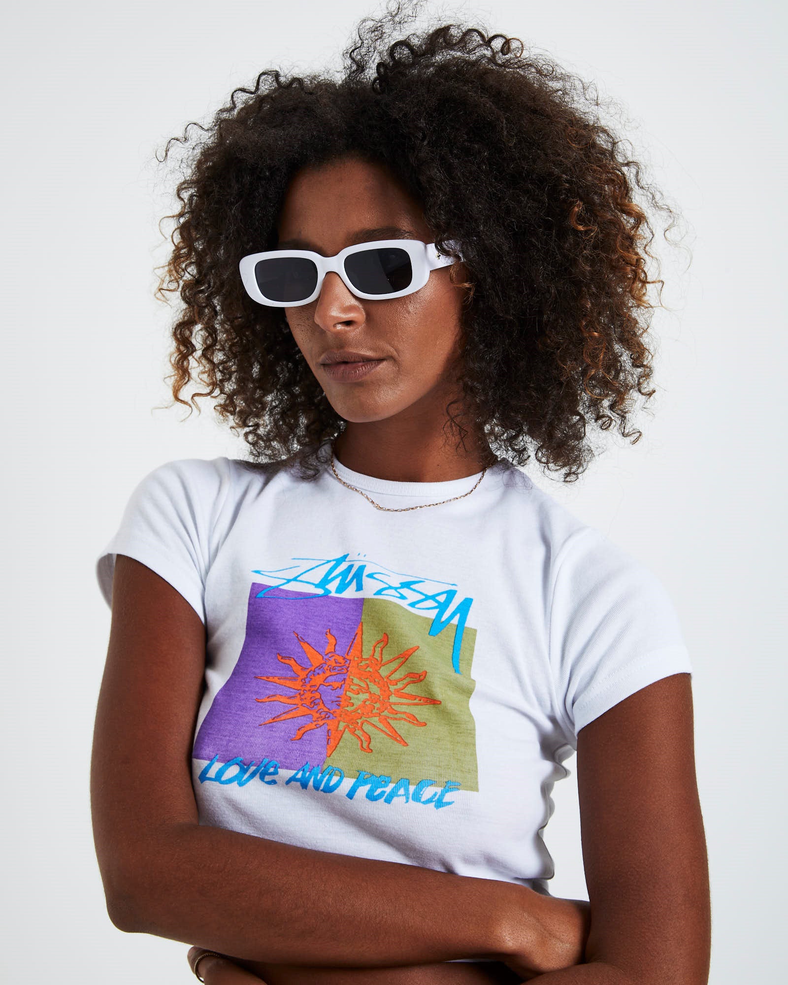 Rue Sunglasses White/Black