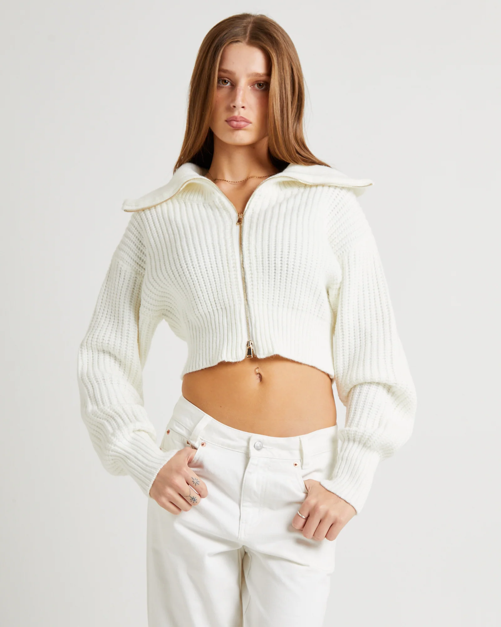 Simmy Double Zip Knit Top
