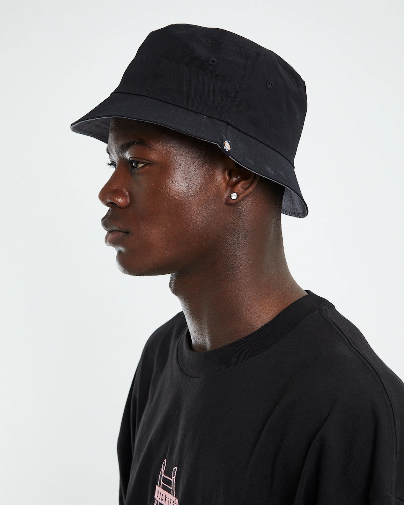 Stamford Reversible Bucket Hat Black Charcoal