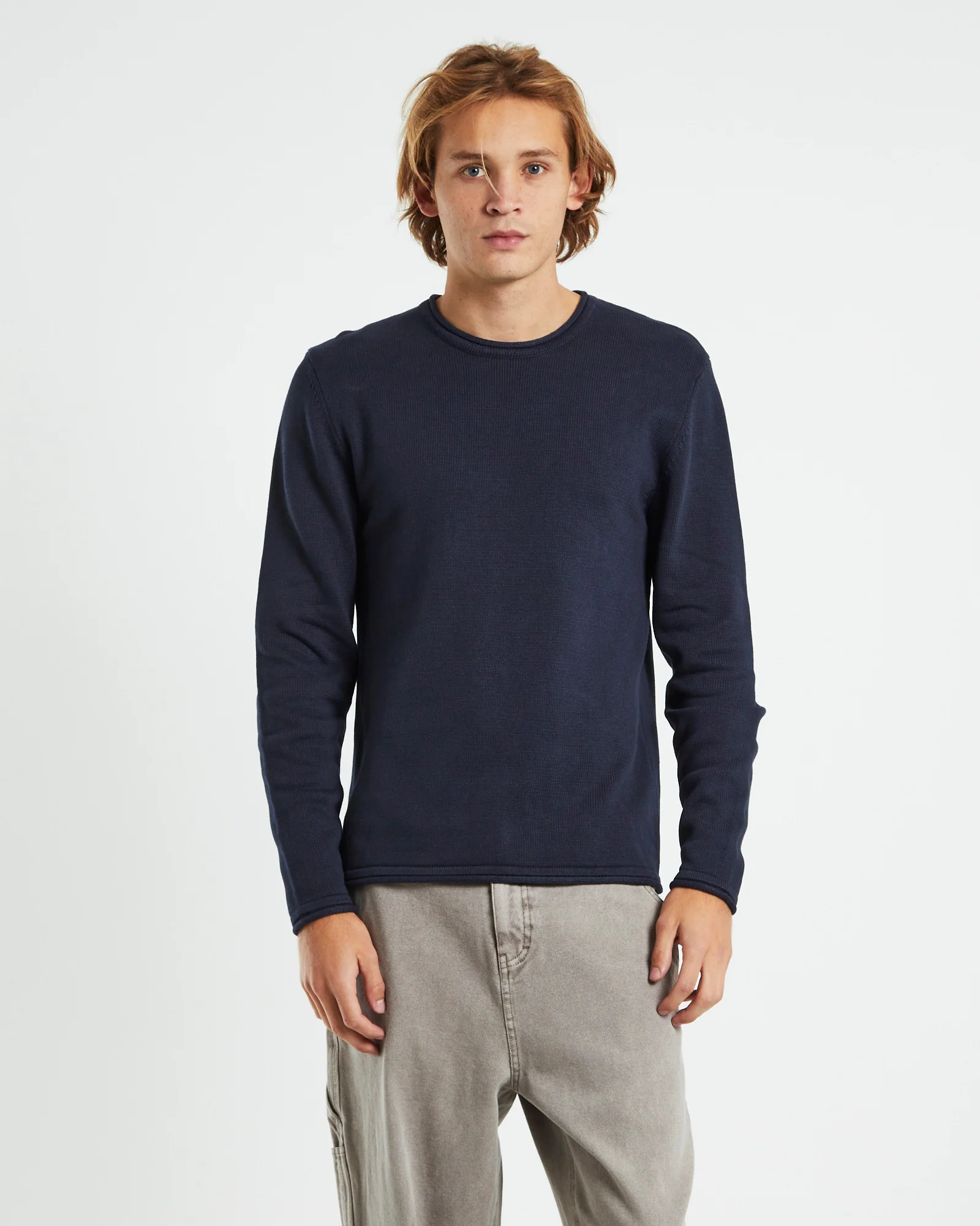 Strummer Lightweight Knit Jumper Dark Navy