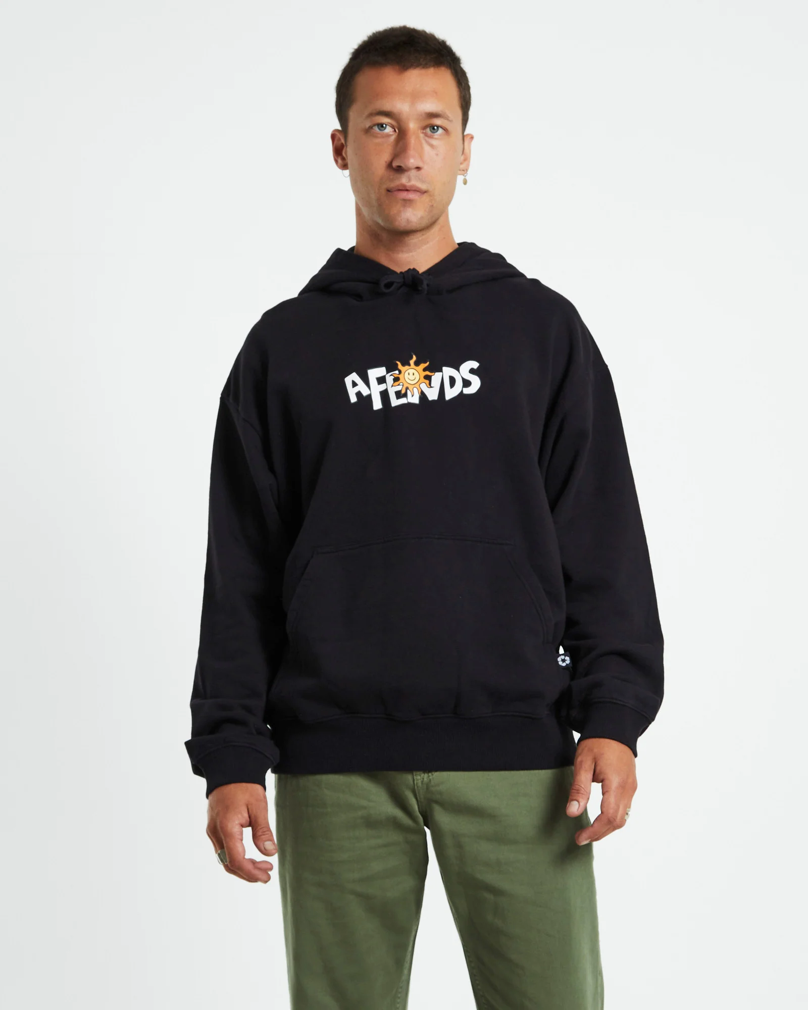 Sunshine Recycled Pull On Hoodie Black
