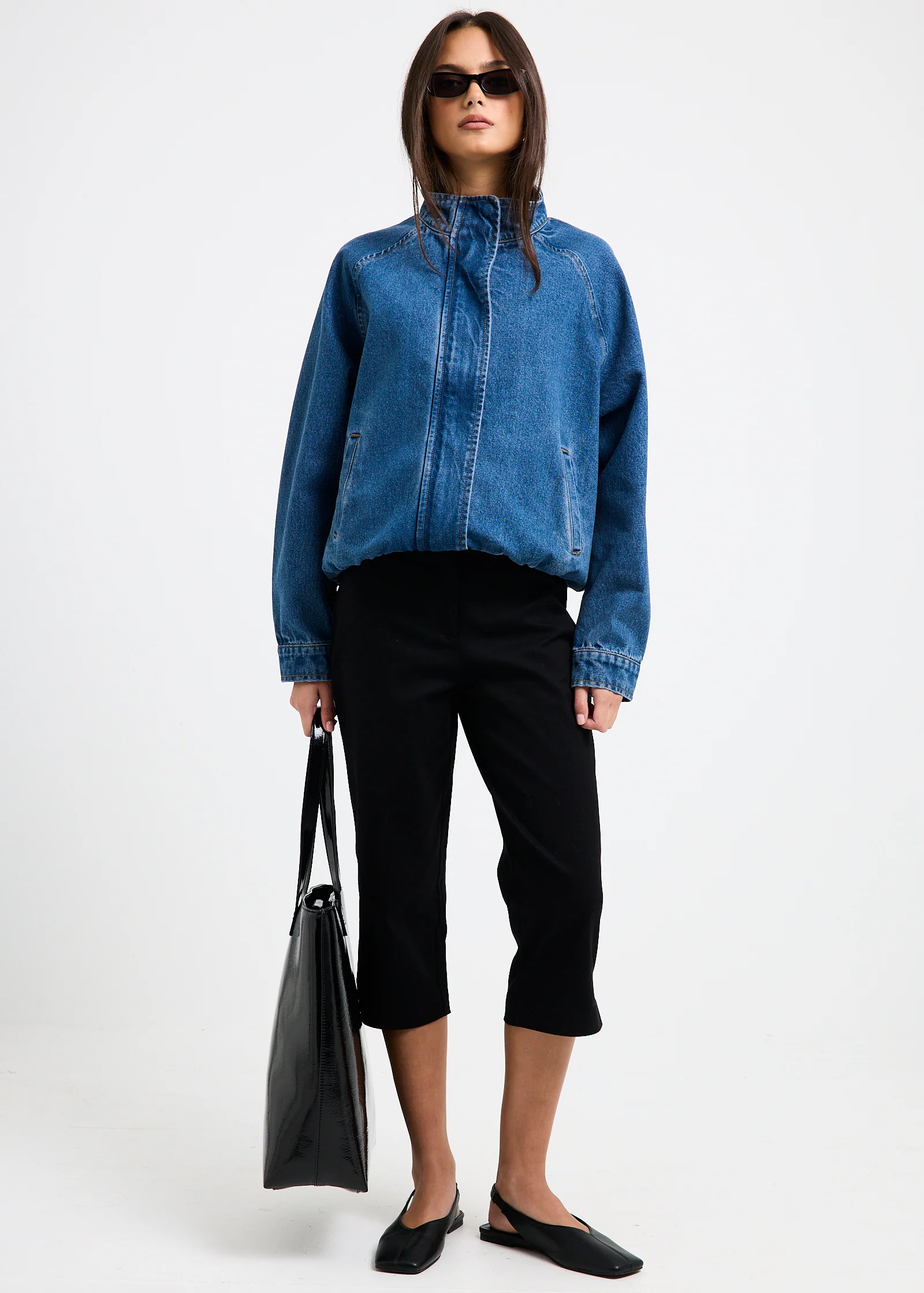 Talia Denim Funnel Jacket - Image 3